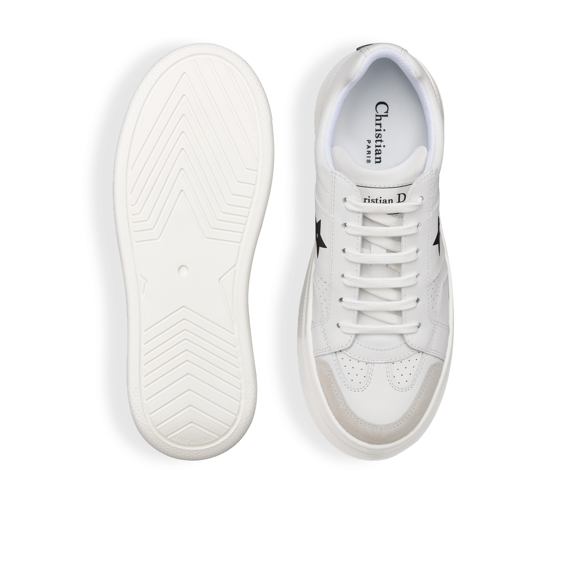 Dior Star Platform Sneaker White Calfskin and Suede Calfskin