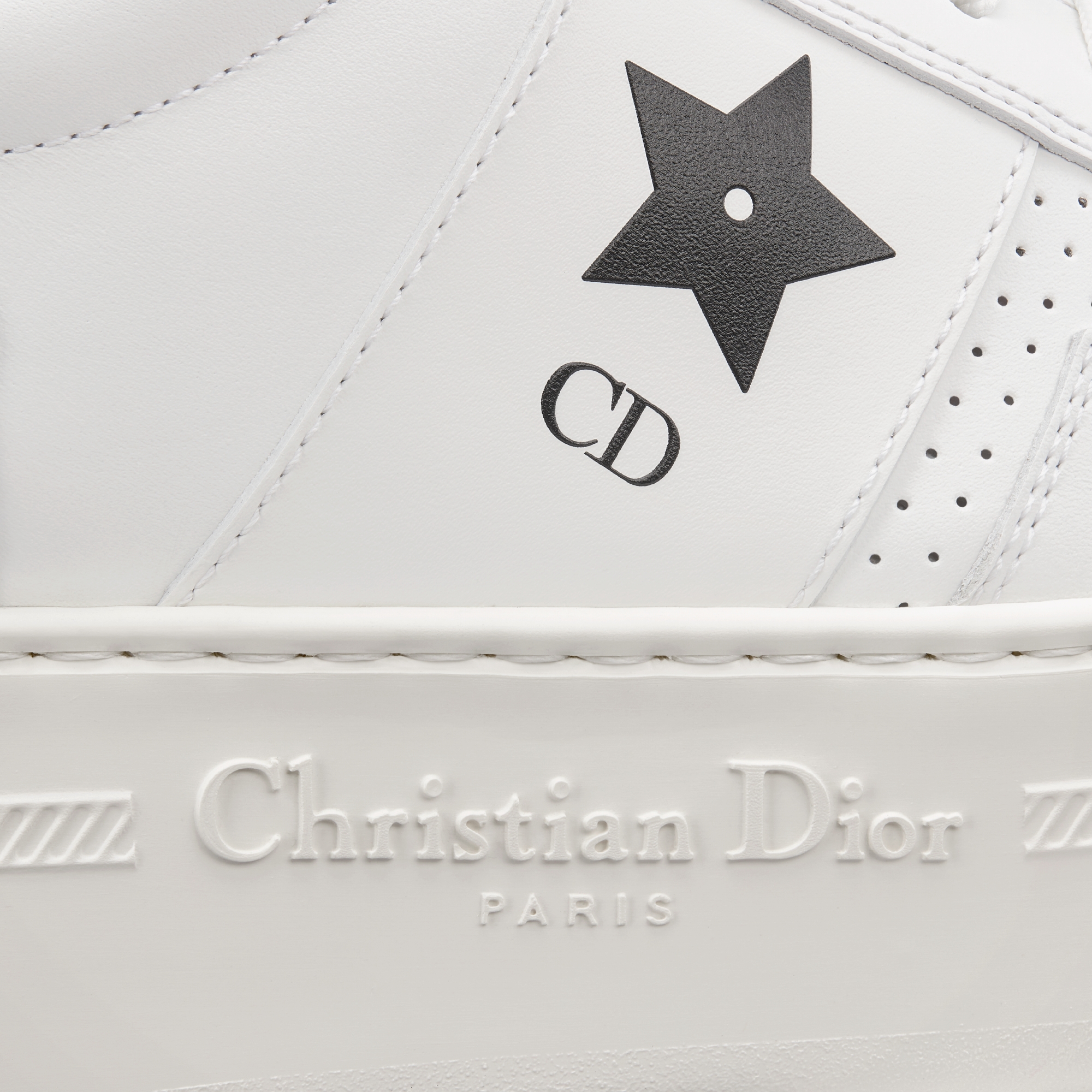 Dior Star Platform Sneaker White Calfskin and Suede Calfskin