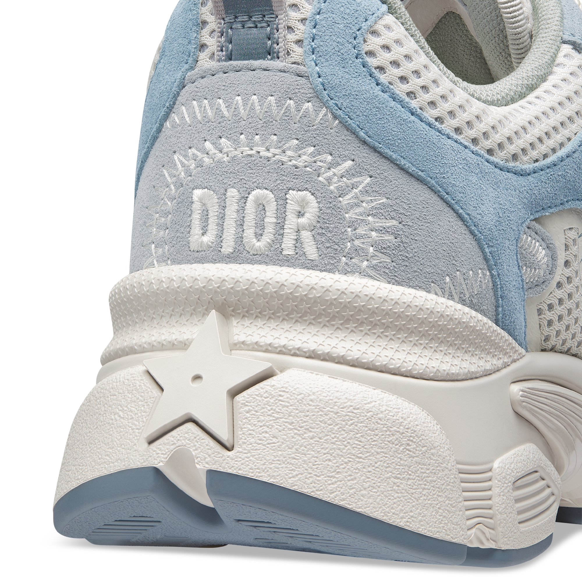 Dior Chrono Sneaker Gray-Blue Mesh and Suede Calfskin E09