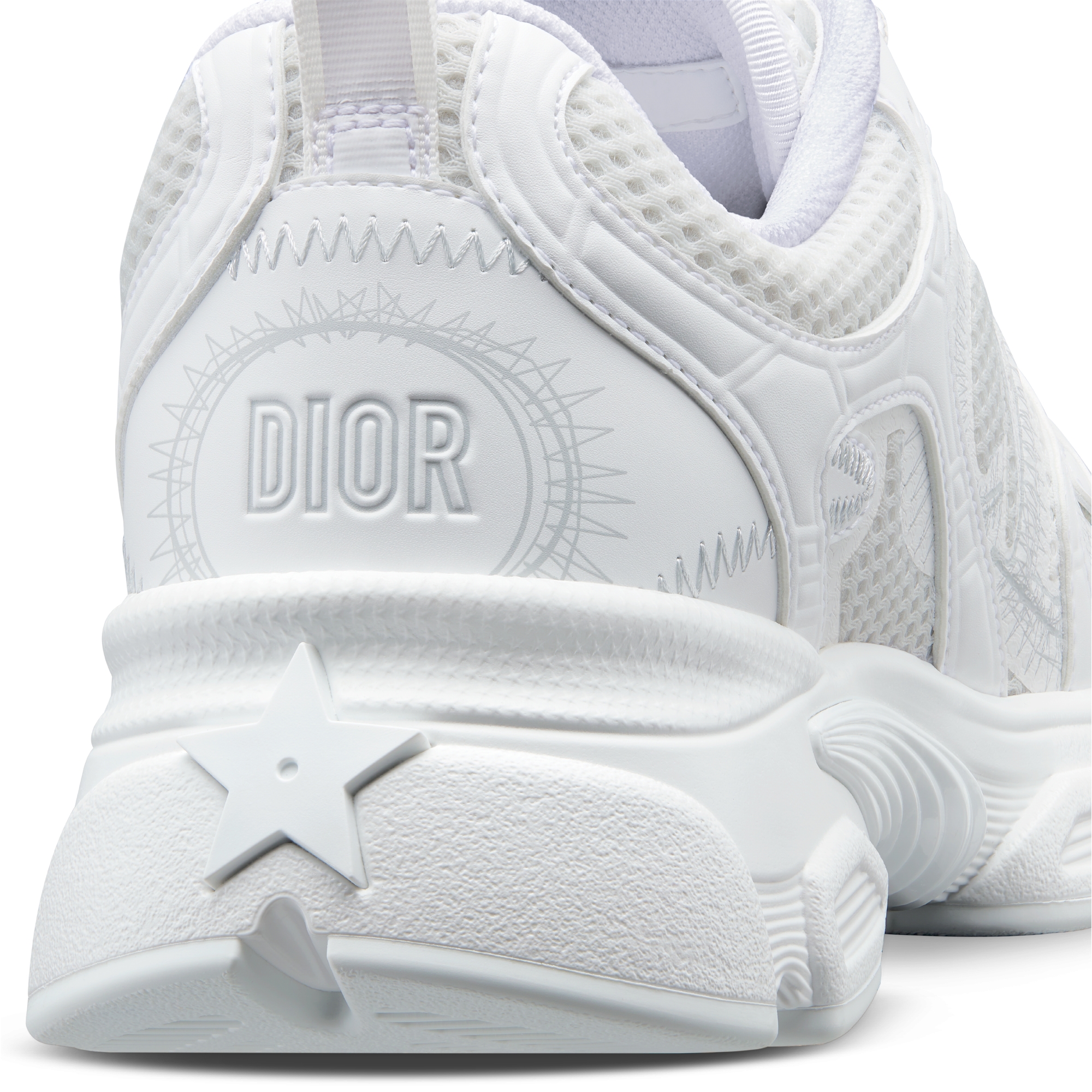 Dior Chrono Sneaker Mesh and White Leather-Effect Panels E09