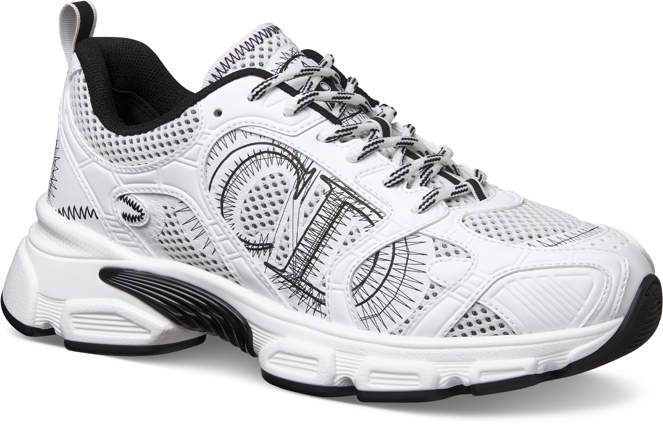 Dior Chrono Sneaker Mesh and White Leather Effect Panels DIOR