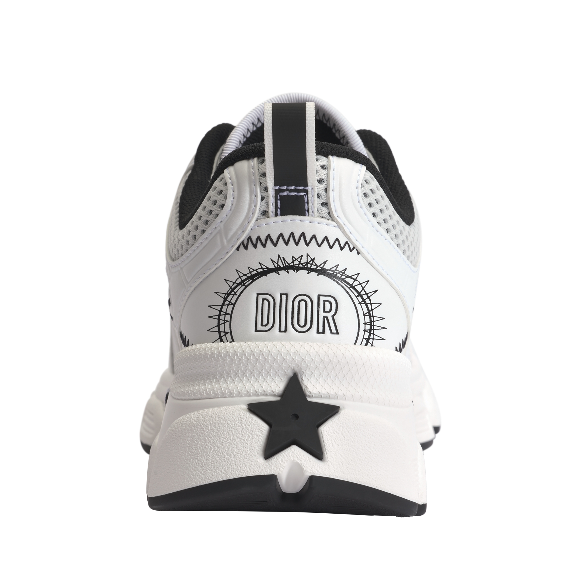 Dior Chrono Sneaker Mesh with White and Black Leather-Effect Panels E08