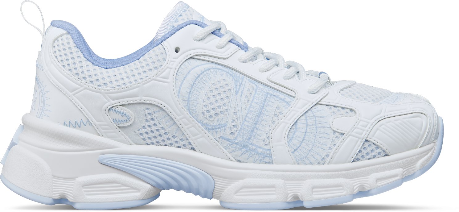 Dior Chrono Sneaker Profile view White and Sky Blue Mesh and Leather-Effect Panels