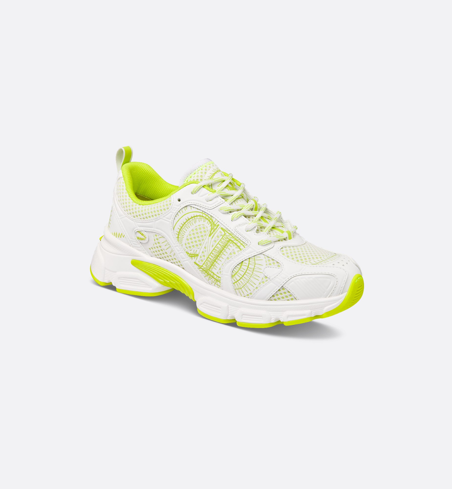 Dior Chrono Sneaker Mesh with White and Black Leather-Effect Dior Chrono Sneaker Mesh with White and Black Leather-Effect