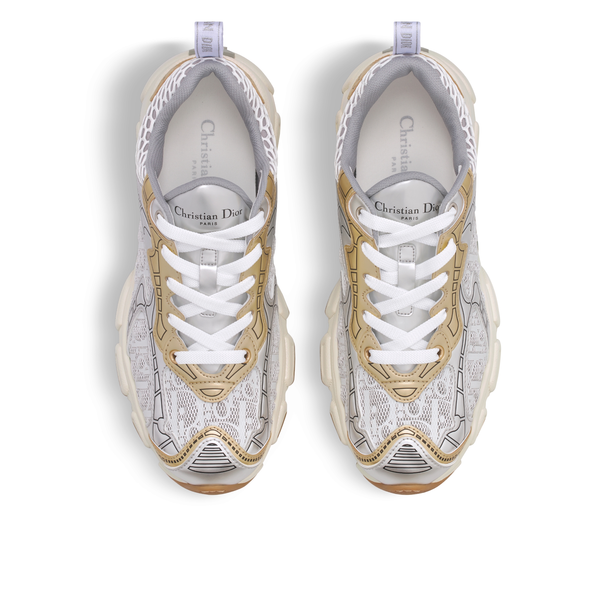 Dior Vibe Sneaker White Mesh Printed with Dior Oblique Motif
