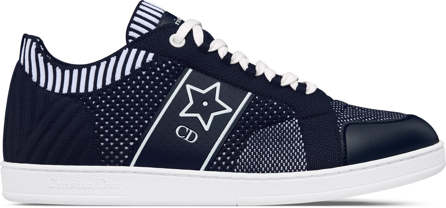 Dior Star Sneaker Profile view Deep Blue Technical Mesh