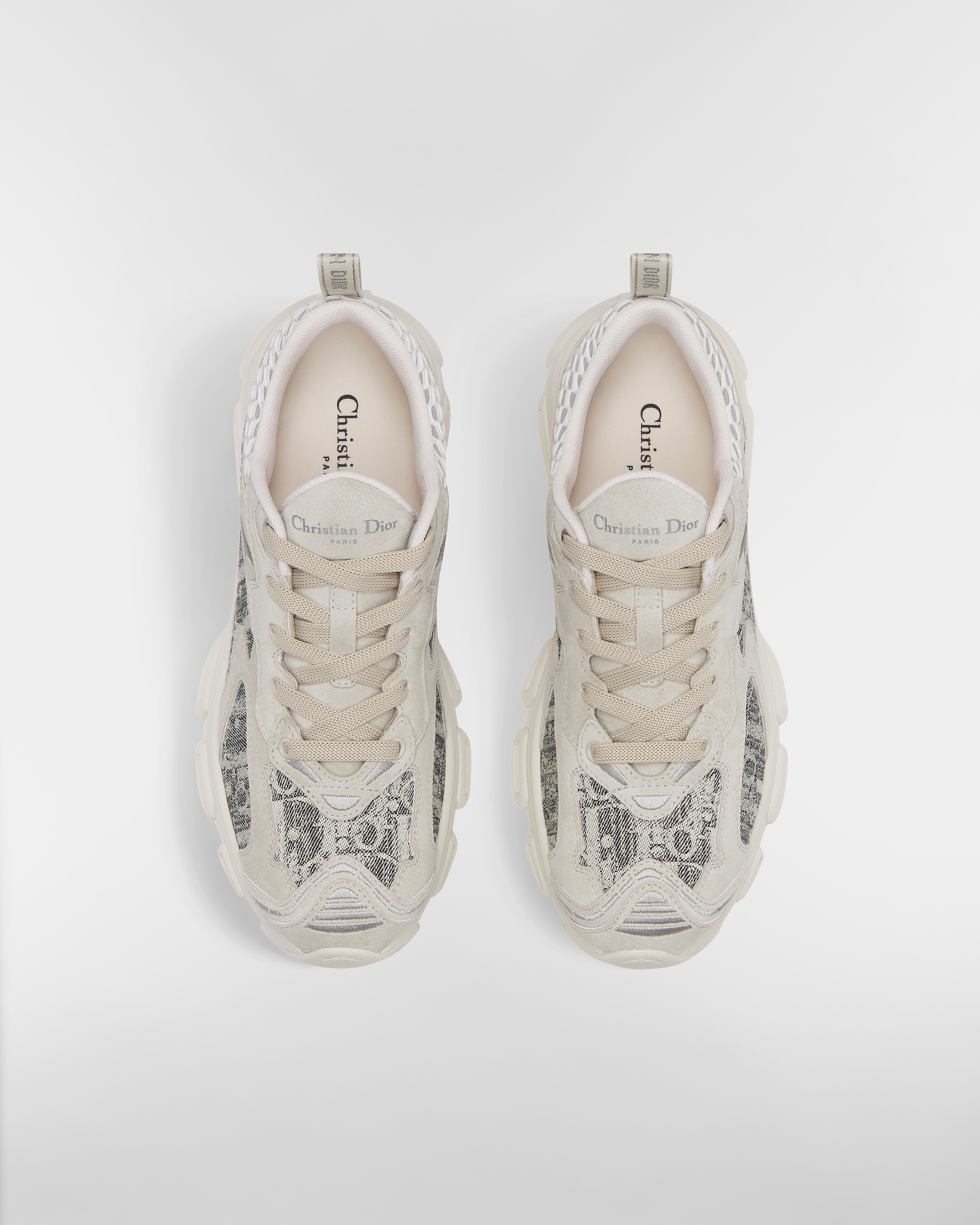Dior Vibe スニーカー ディオール オブリーク ルセンティ エンブロイダリー コットン・メッシュ・スエードカーフスキン E06