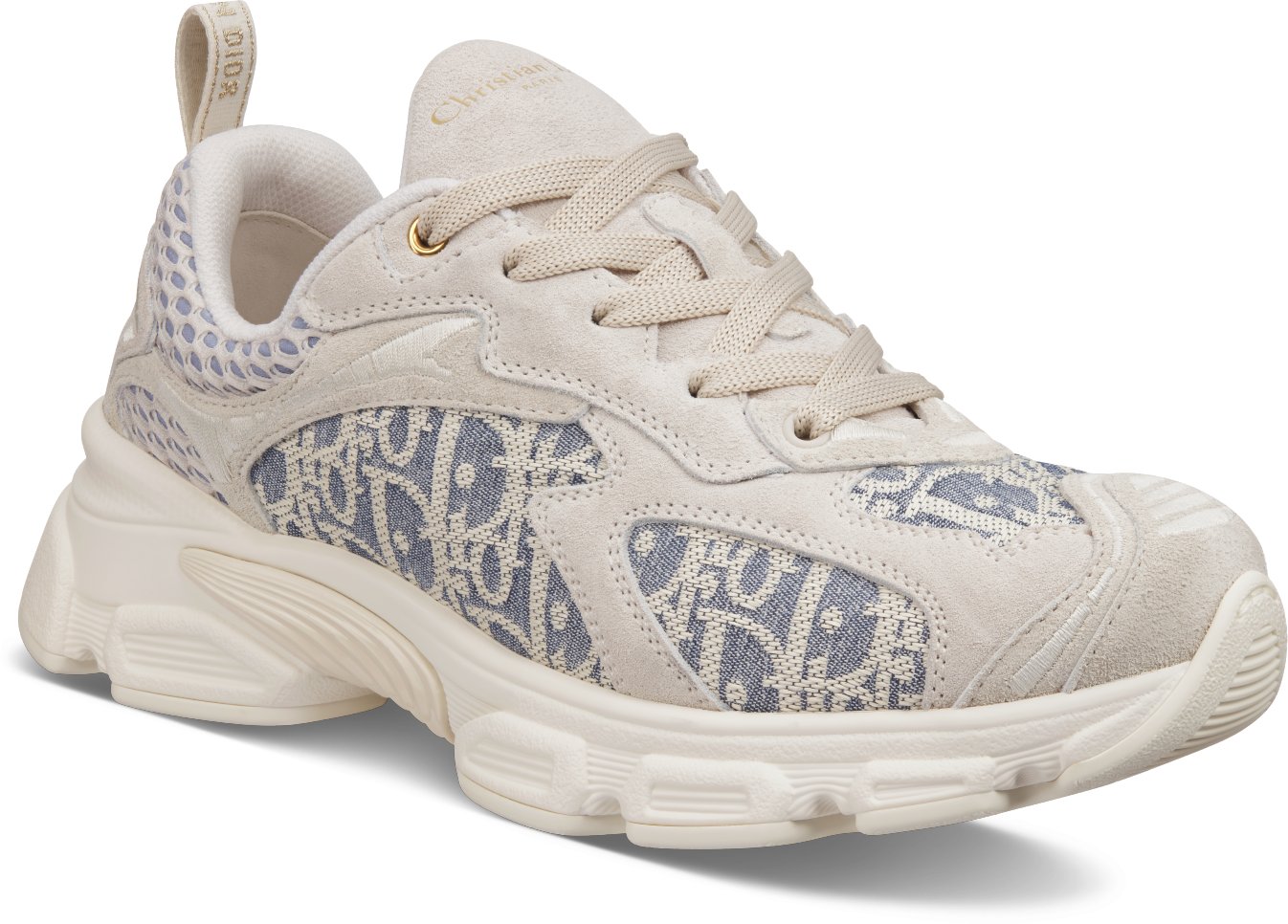 Dior Vibe Sneaker Chambray Blue Jacquard with Raffia Dior