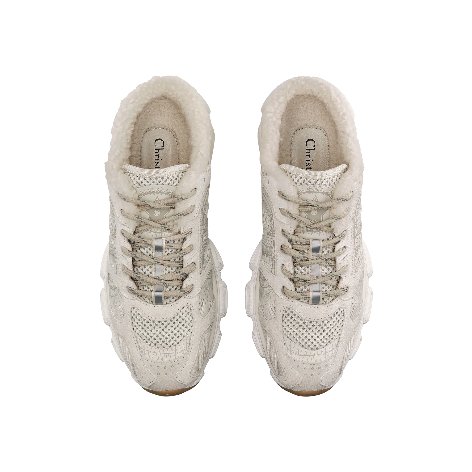 DiorAlps Dior Chrono Sneaker Beige Mesh and Suede Calfskin E06