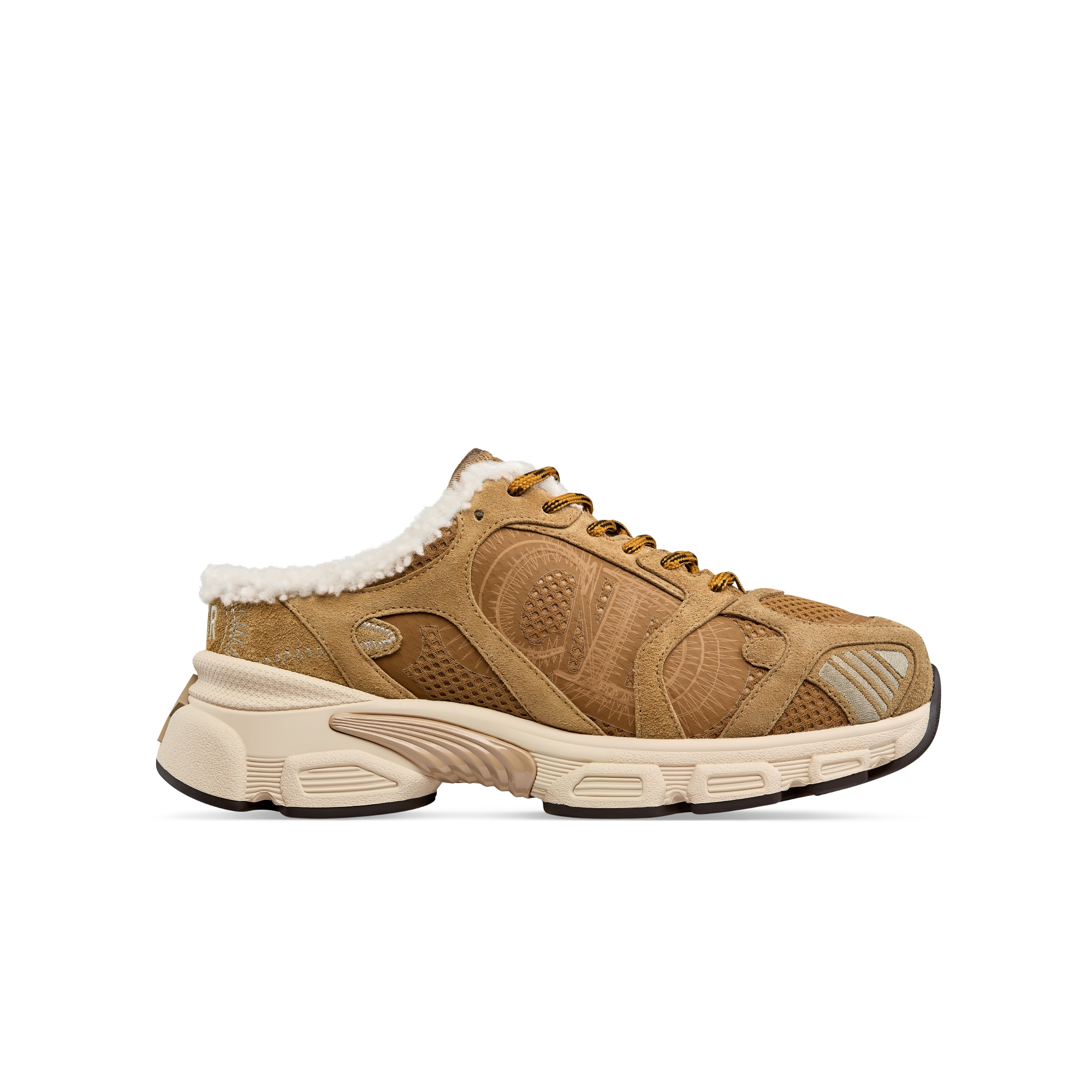 DiorAlps Dior Chrono-sneaker Camelkleurige mesh en kalfssuède E02