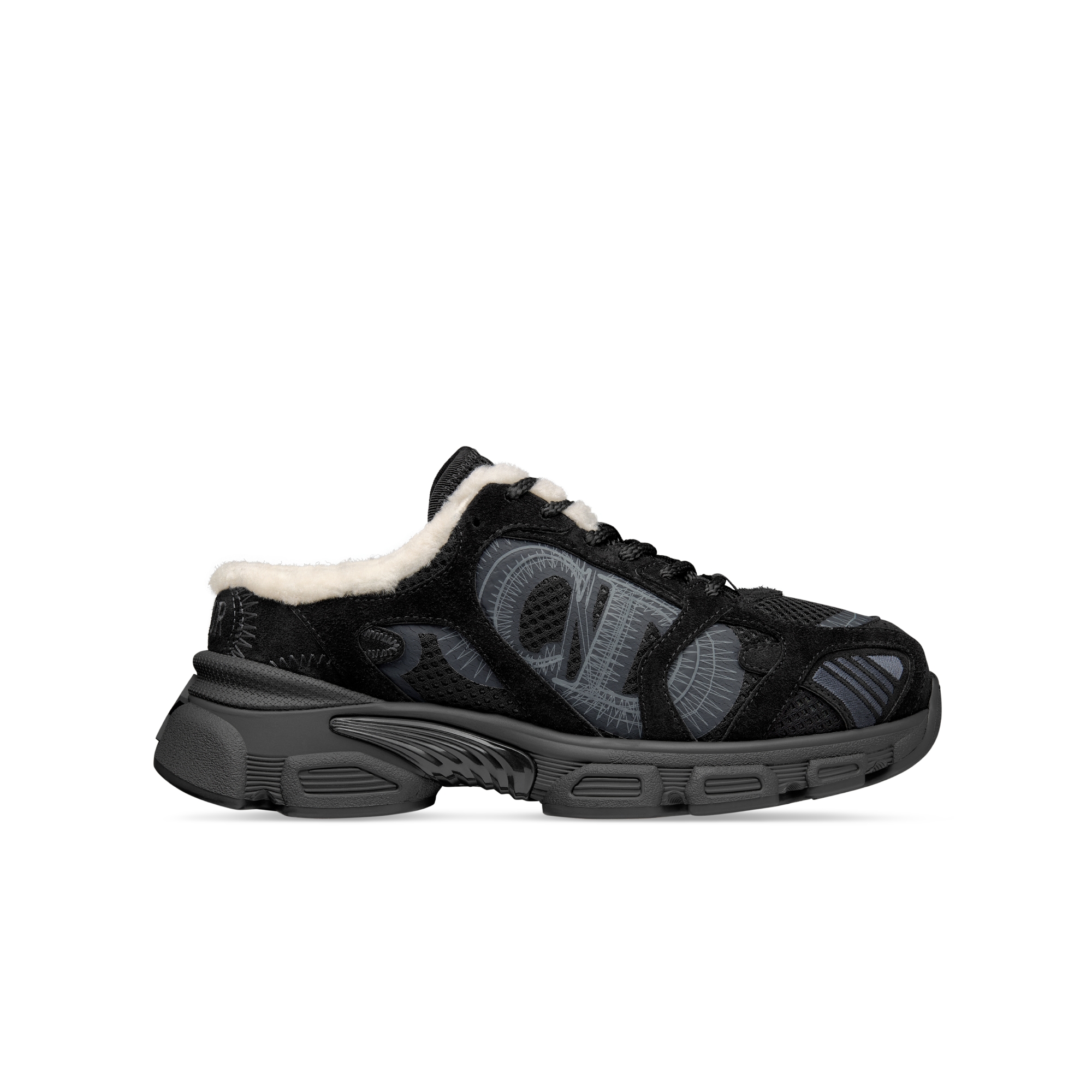 DiorAlps Dior Chrono-sneaker Van zwarte mesh en suède kalfsleer E02