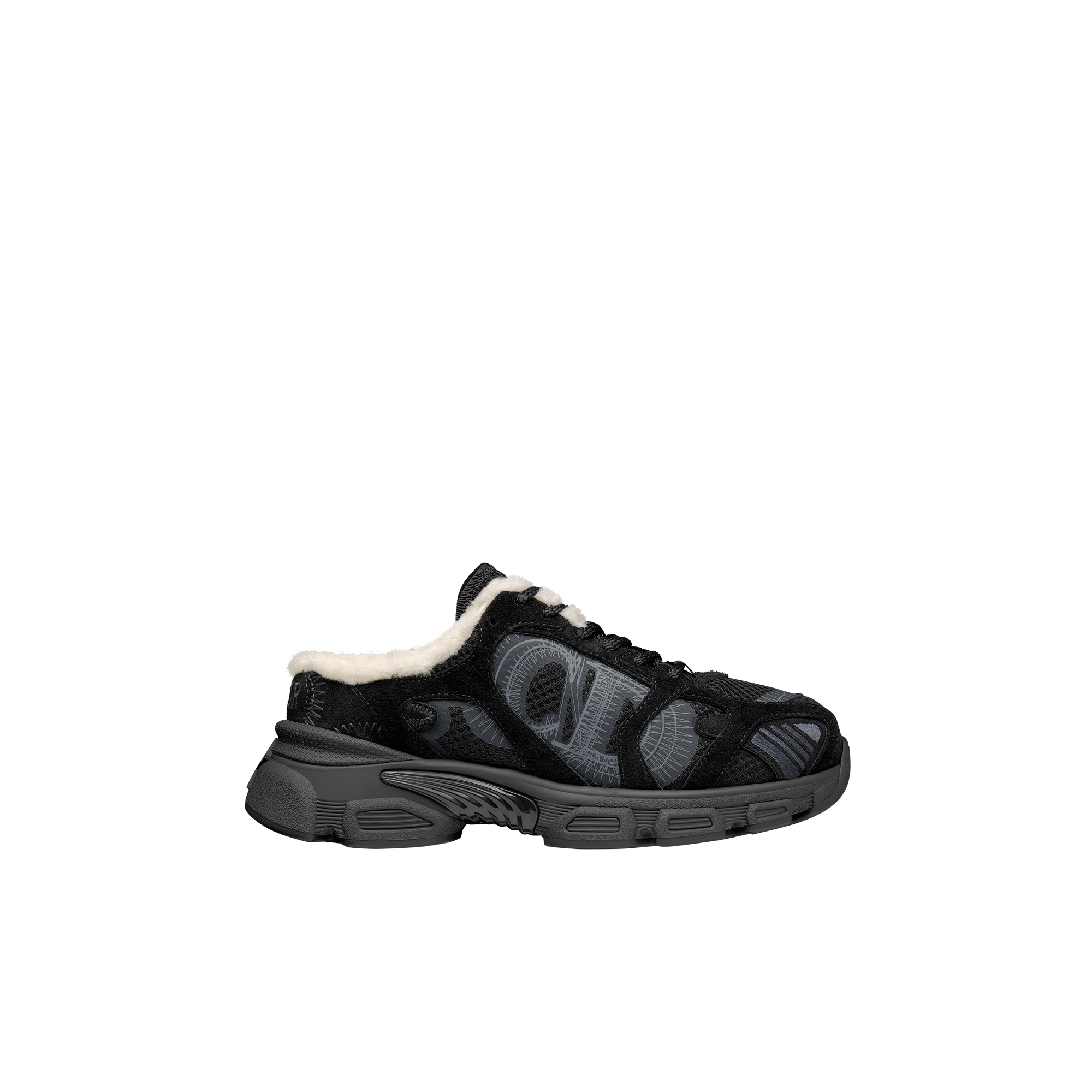  Black Mesh and Suede Calfskin