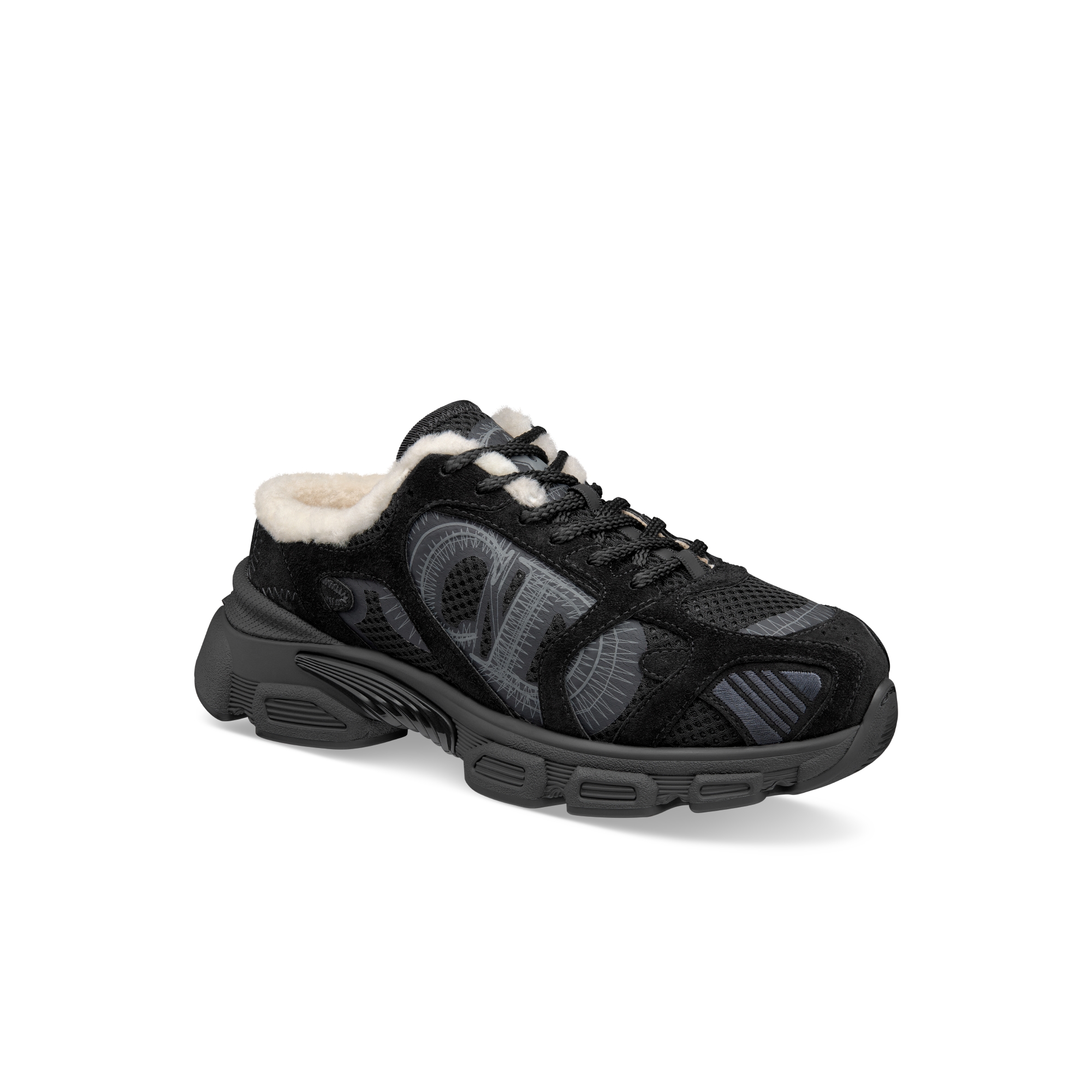 DiorAlps Dior Chrono Sneaker Black Mesh and Suede Calfskin E03