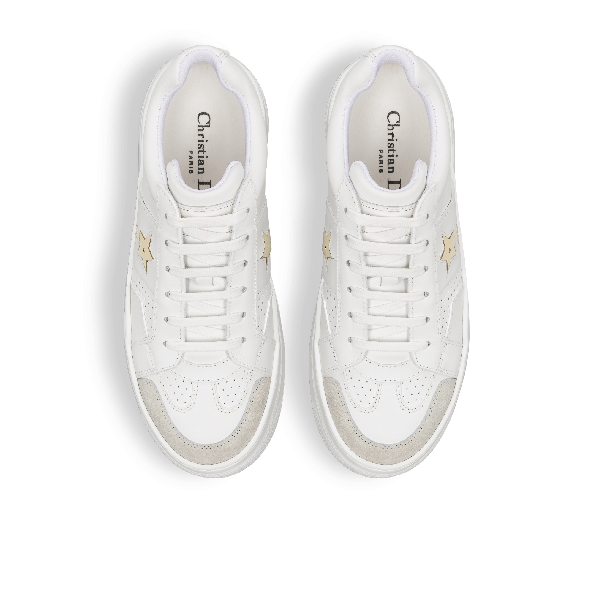 Dior Star 厚底運動鞋 白色小牛皮和麂面小牛皮 E06