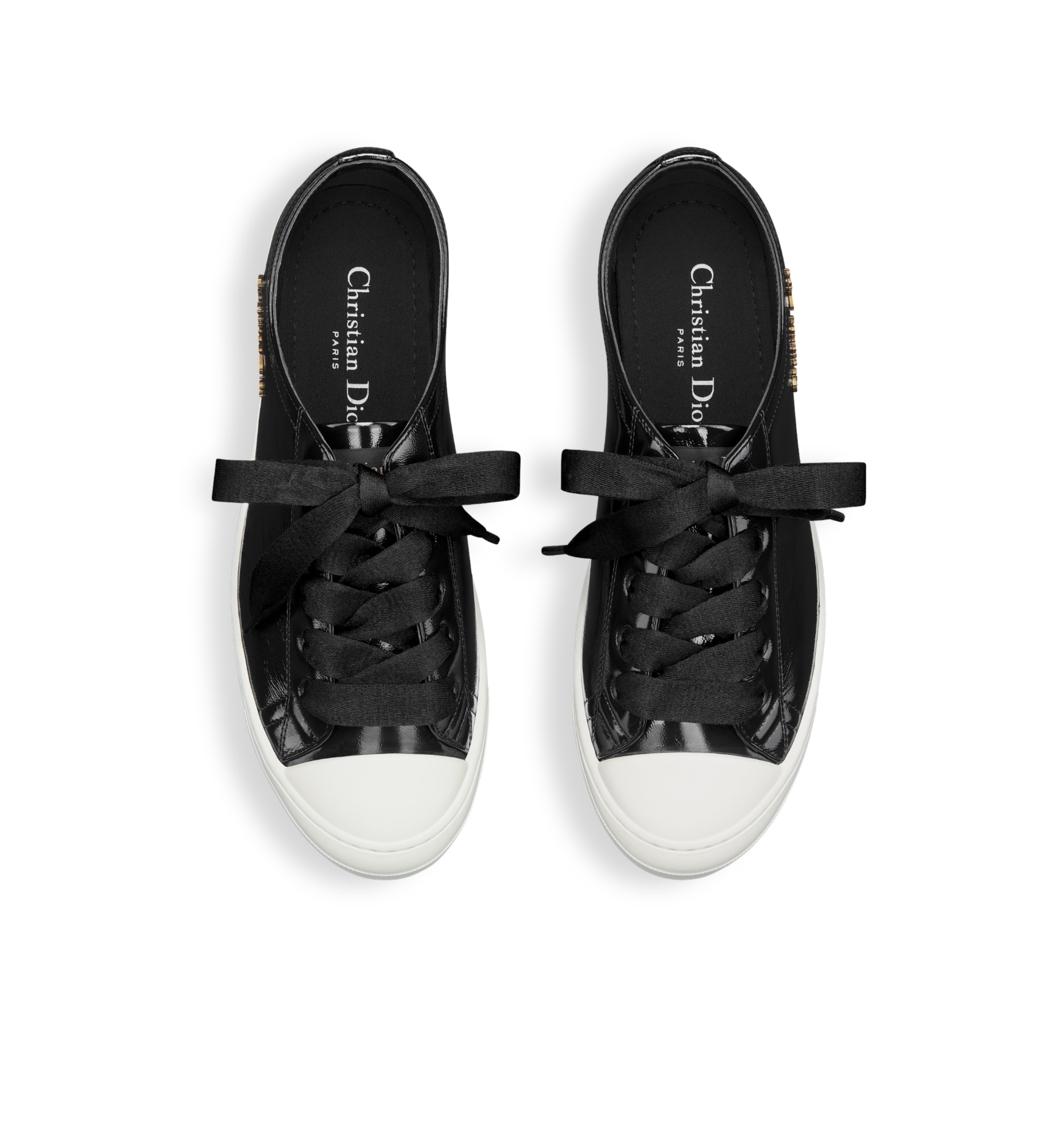 Dior Lucky Sneaker Black Crinkled Patent Calfskin | DIOR