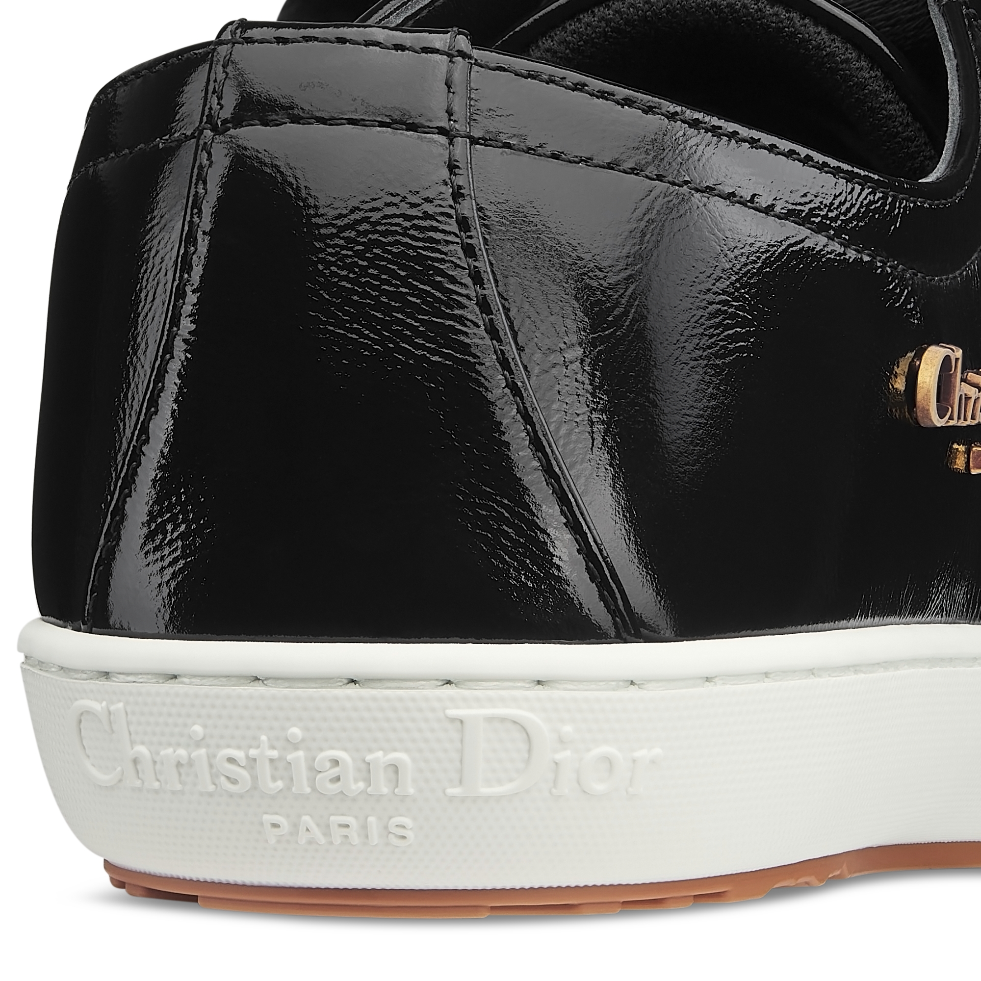 Dior Lucky Sneaker Black Crinkled Patent Calfskin E09