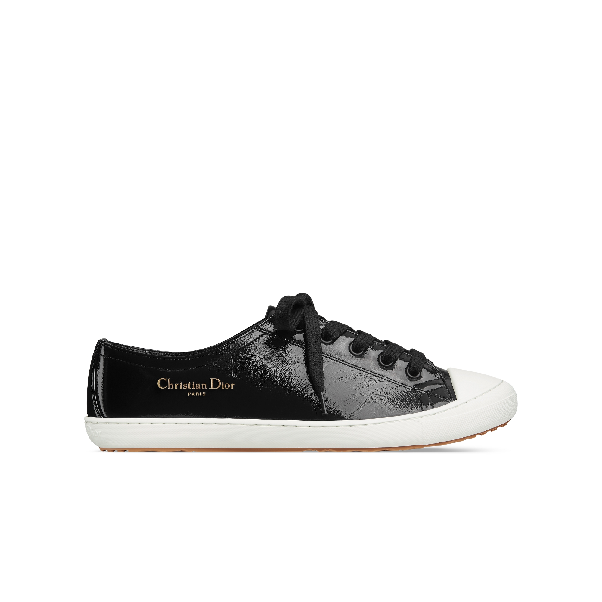 Dior Lucky Sneaker Black Crinkled Patent Calfskin E10