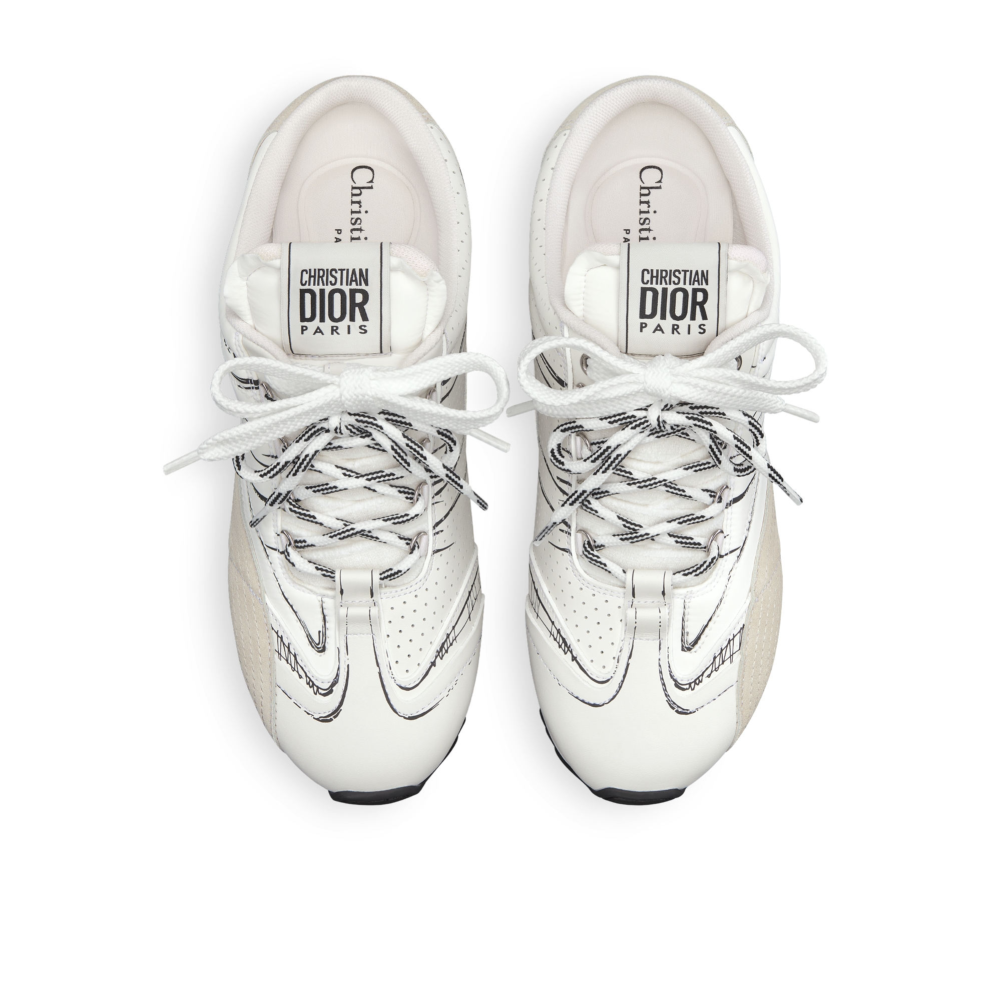 CD RETRO MULE WHITE AND BEIGE CALFSKIN
