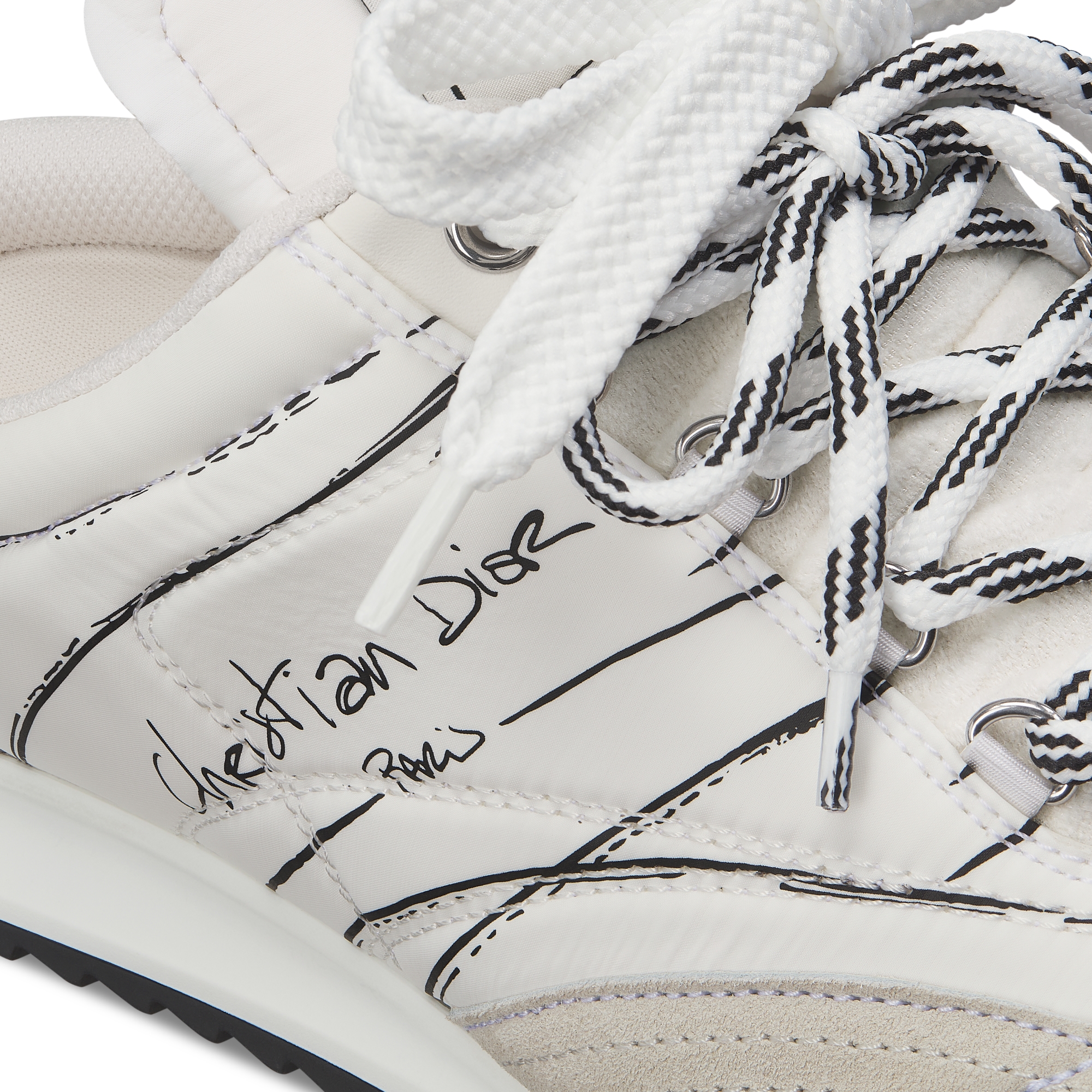 D-Sketch Sneaker White Nylon and Calfskin E09