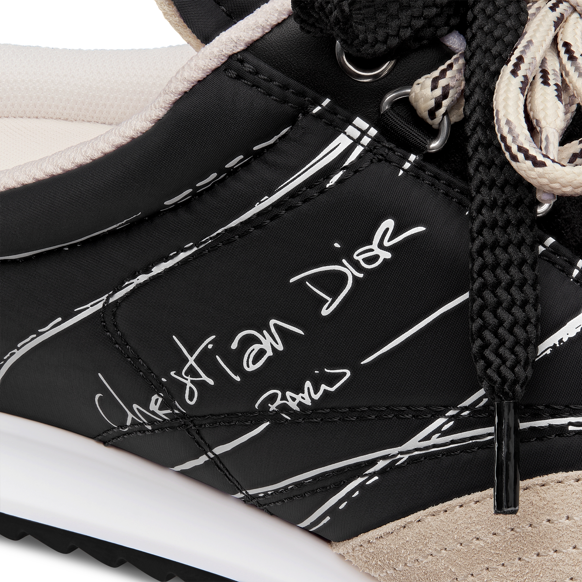 D-Sketch Sneaker Nylon und Kalbsleder in Schwarz E09