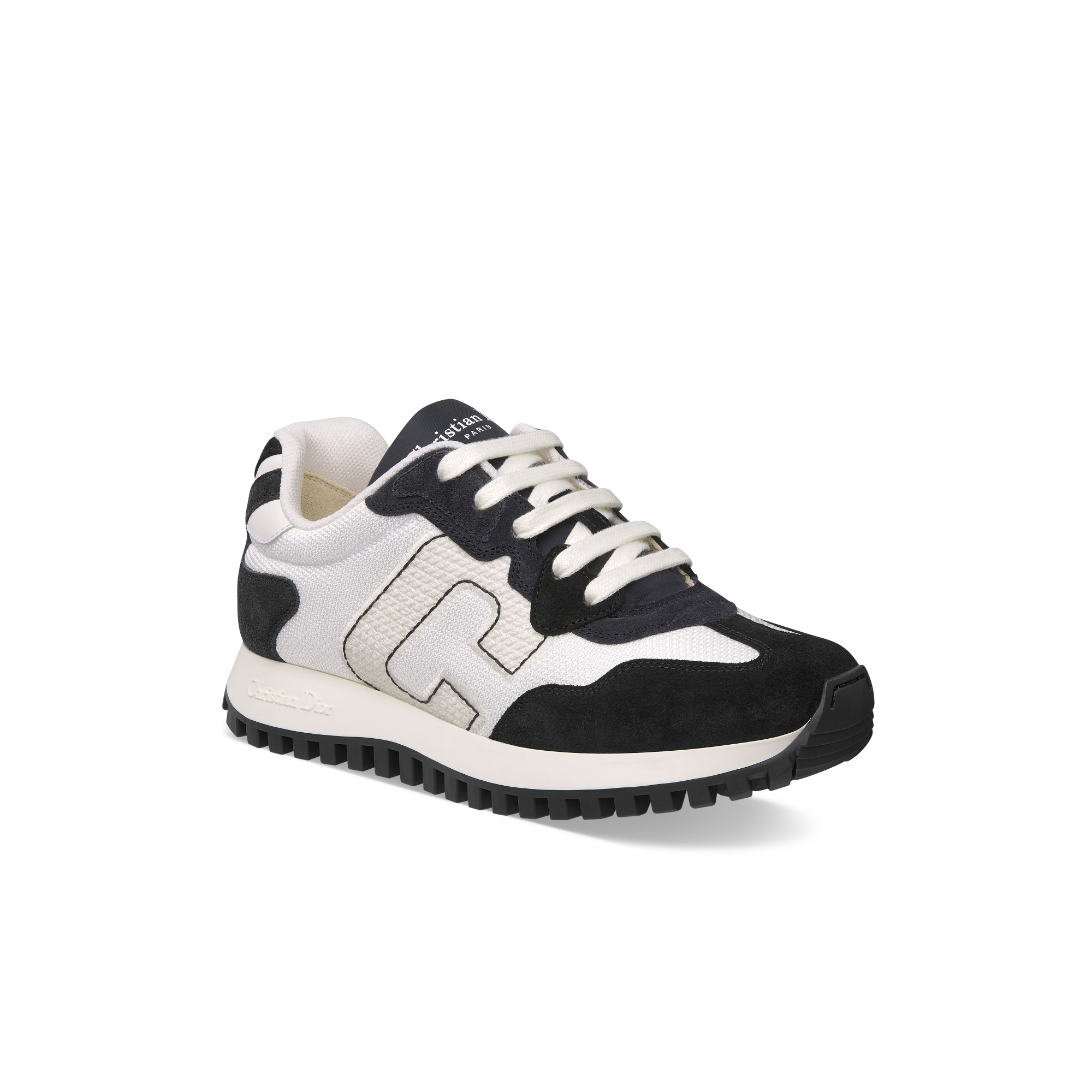 C'est Dior Sneaker White Technical Mesh with Black Calfskin and Suede Calfskin E03