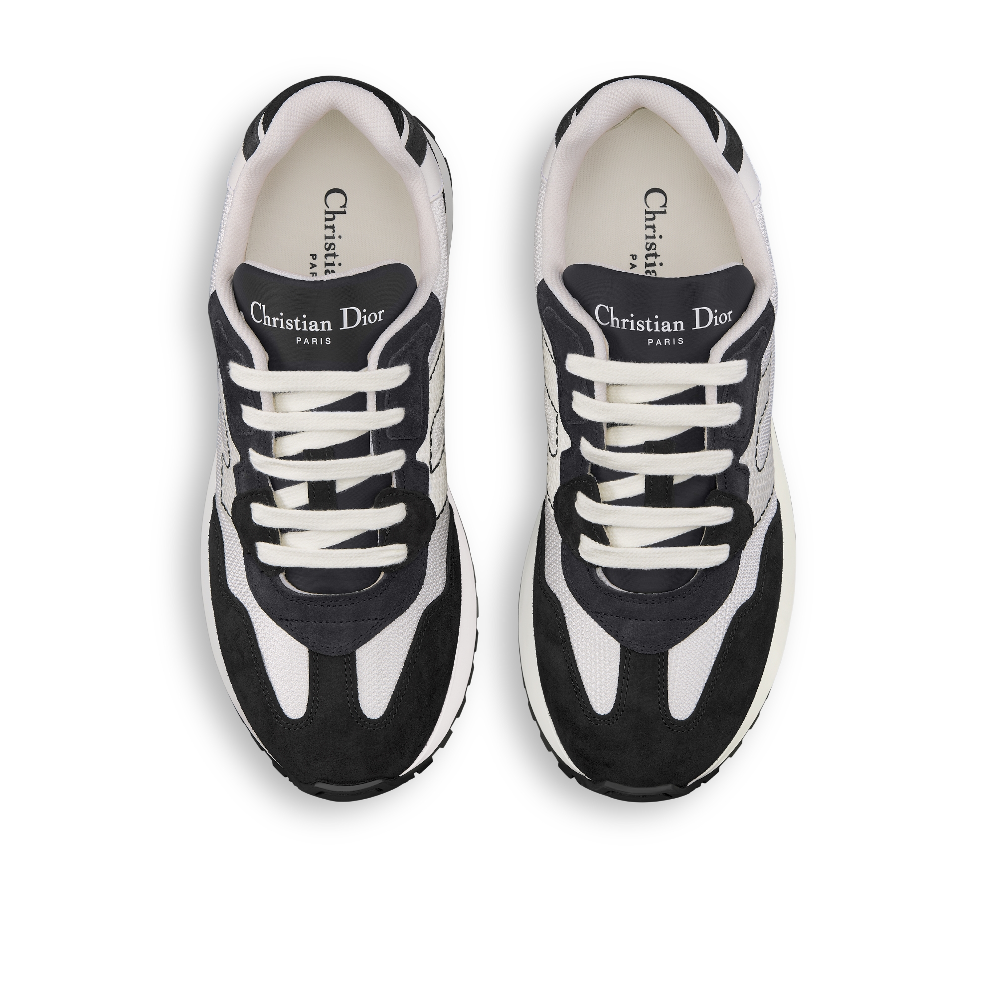 C'est Dior Sneaker White Technical Mesh with Black Calfskin and Suede Calfskin E06