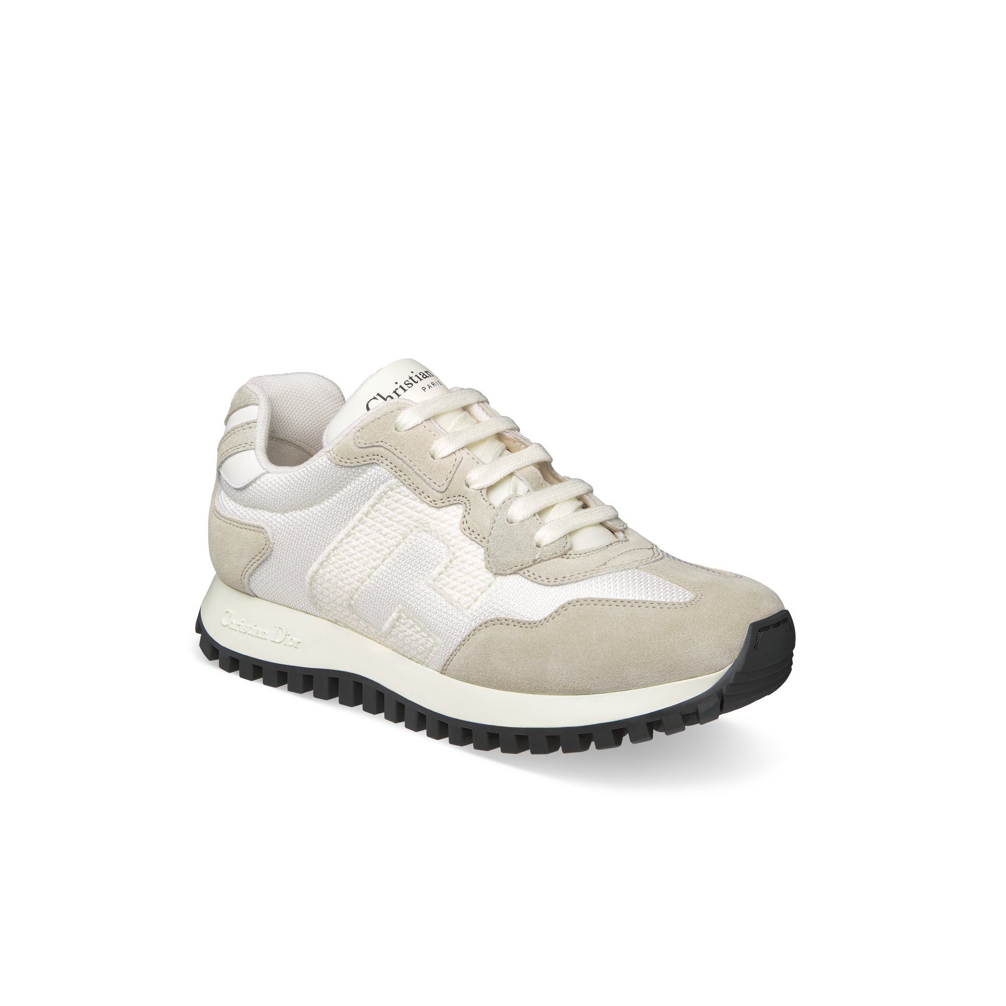 C'est Dior Sneaker White Technical Mesh and Calfskin with Beige Suede Calfskin E03
