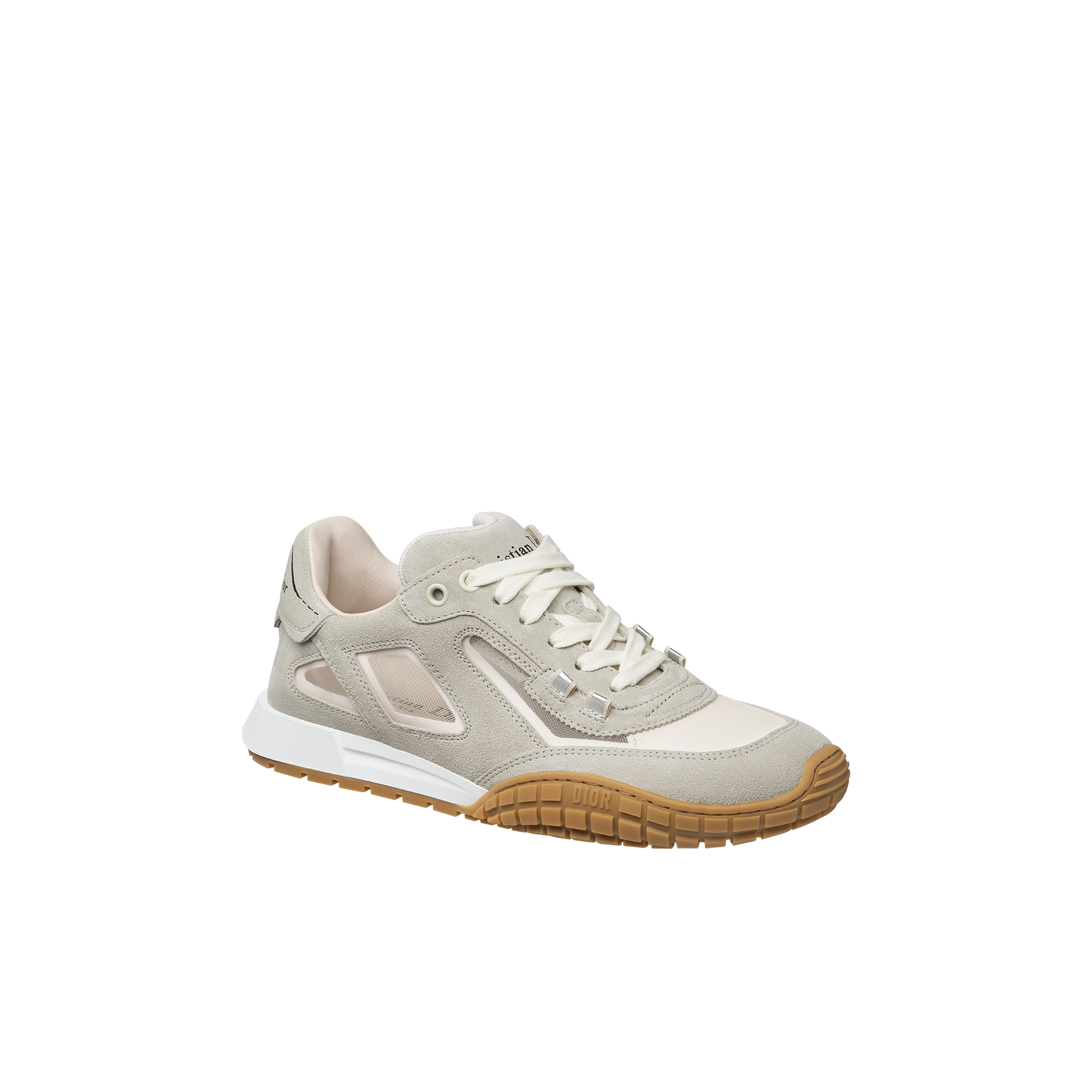 Dior Tech Sneaker White Suede Calfskin and Transparent Mesh E03