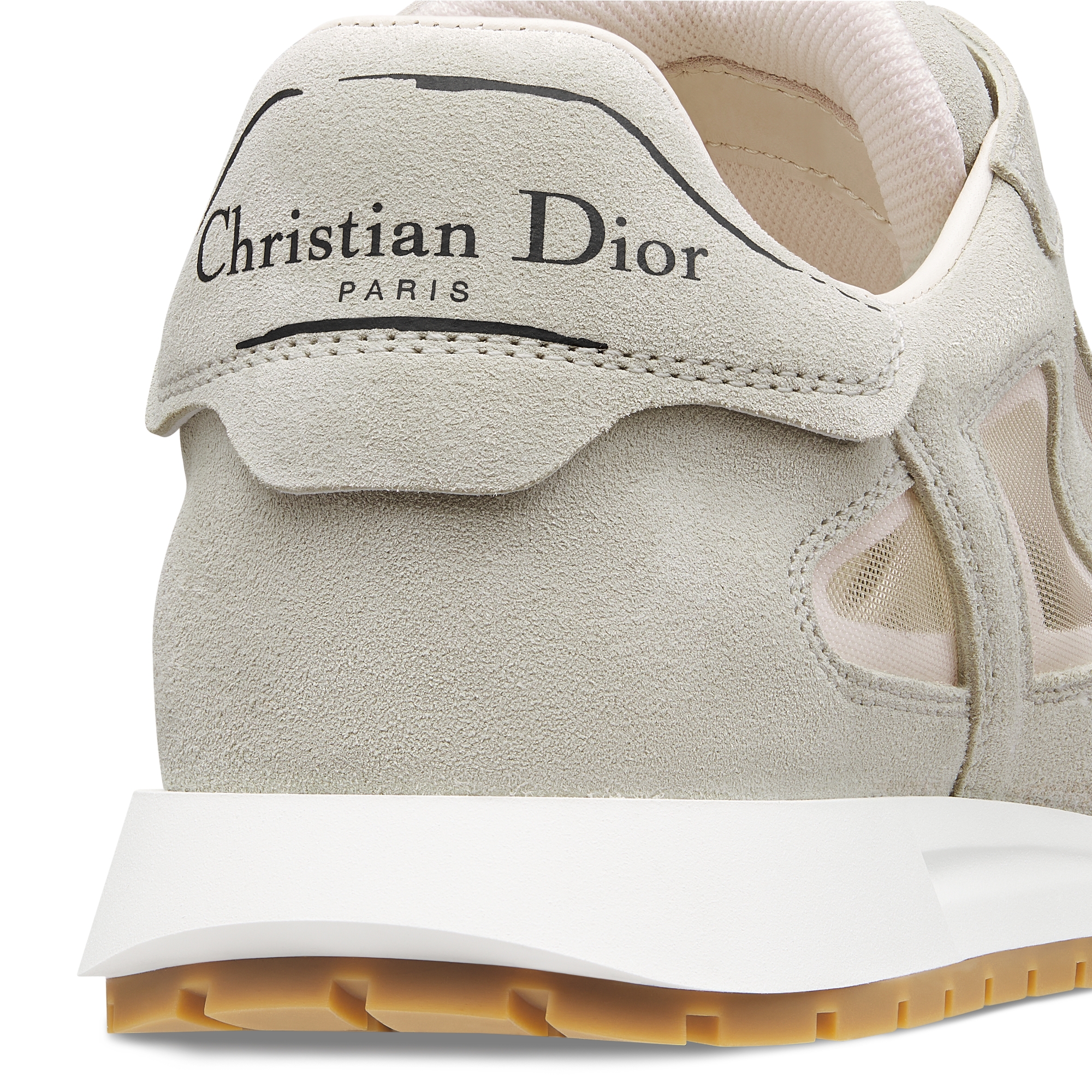 Dior Tech 스니커즈 화이트 스웨이드 송아지 가죽 & 시스루 메시 E09