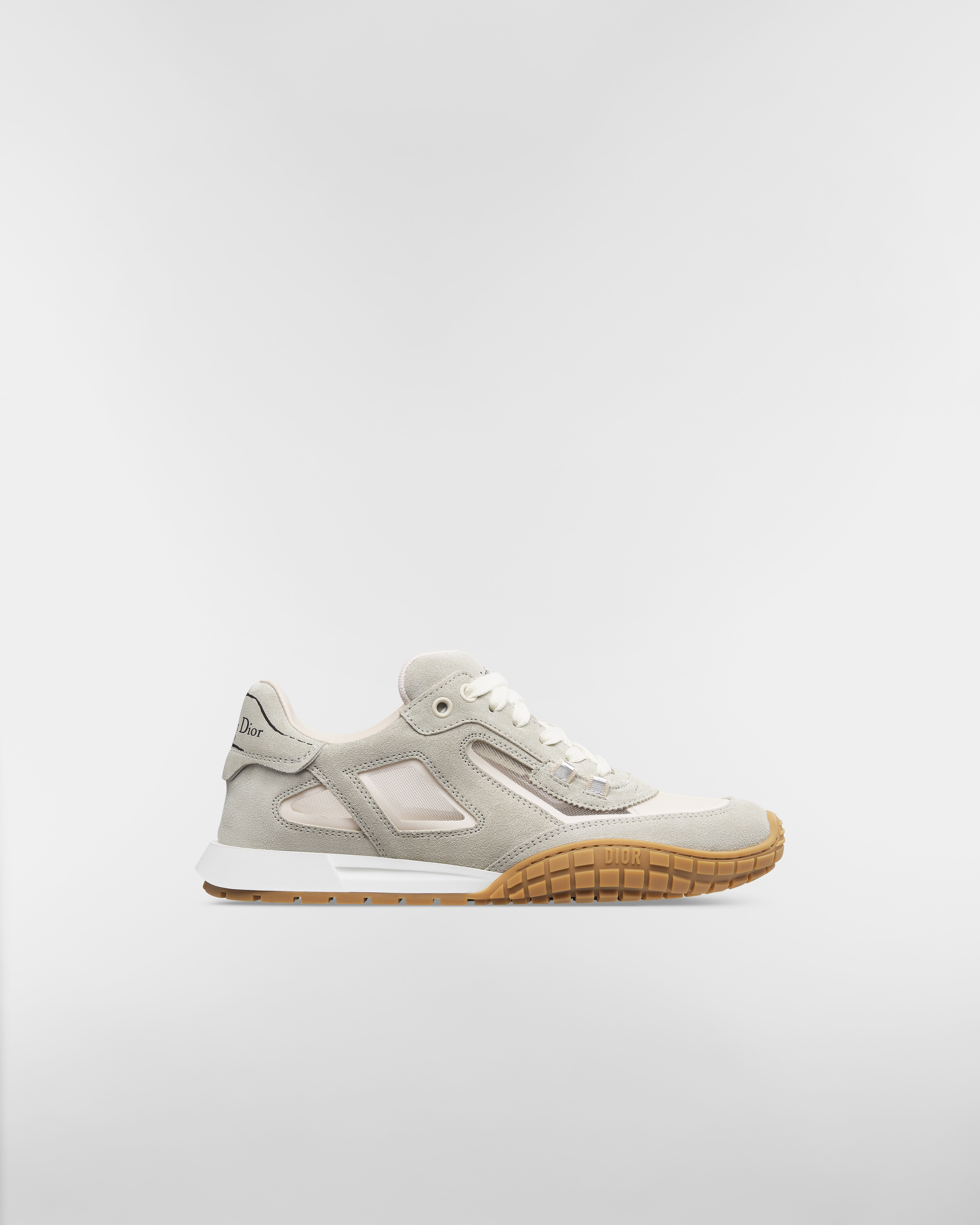 Dior Tech 運動鞋 白色絨面小牛皮和透明網眼布 E02