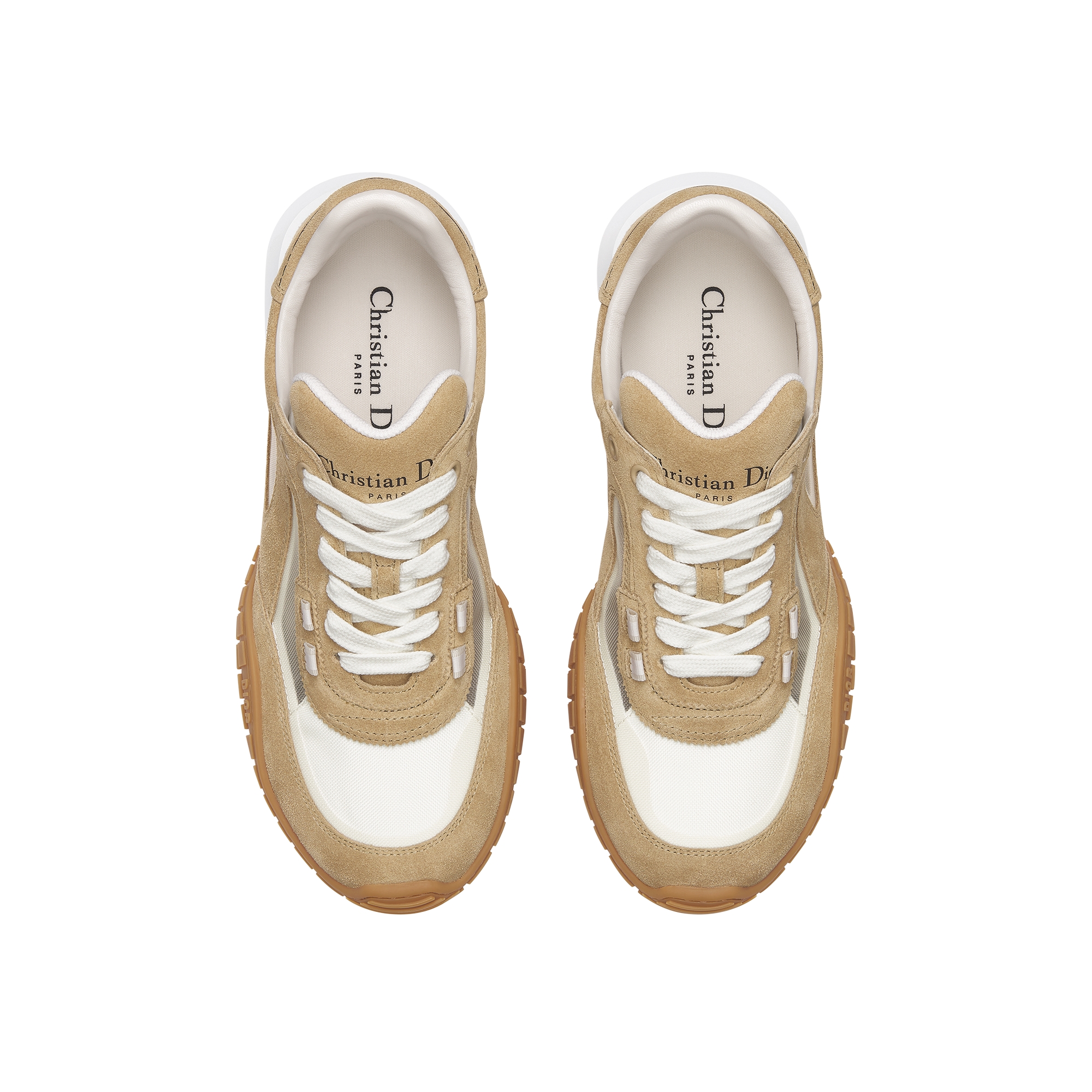 Dior Tech Sneaker Rope Beige Suede Calfskin and Transparent Mesh E06