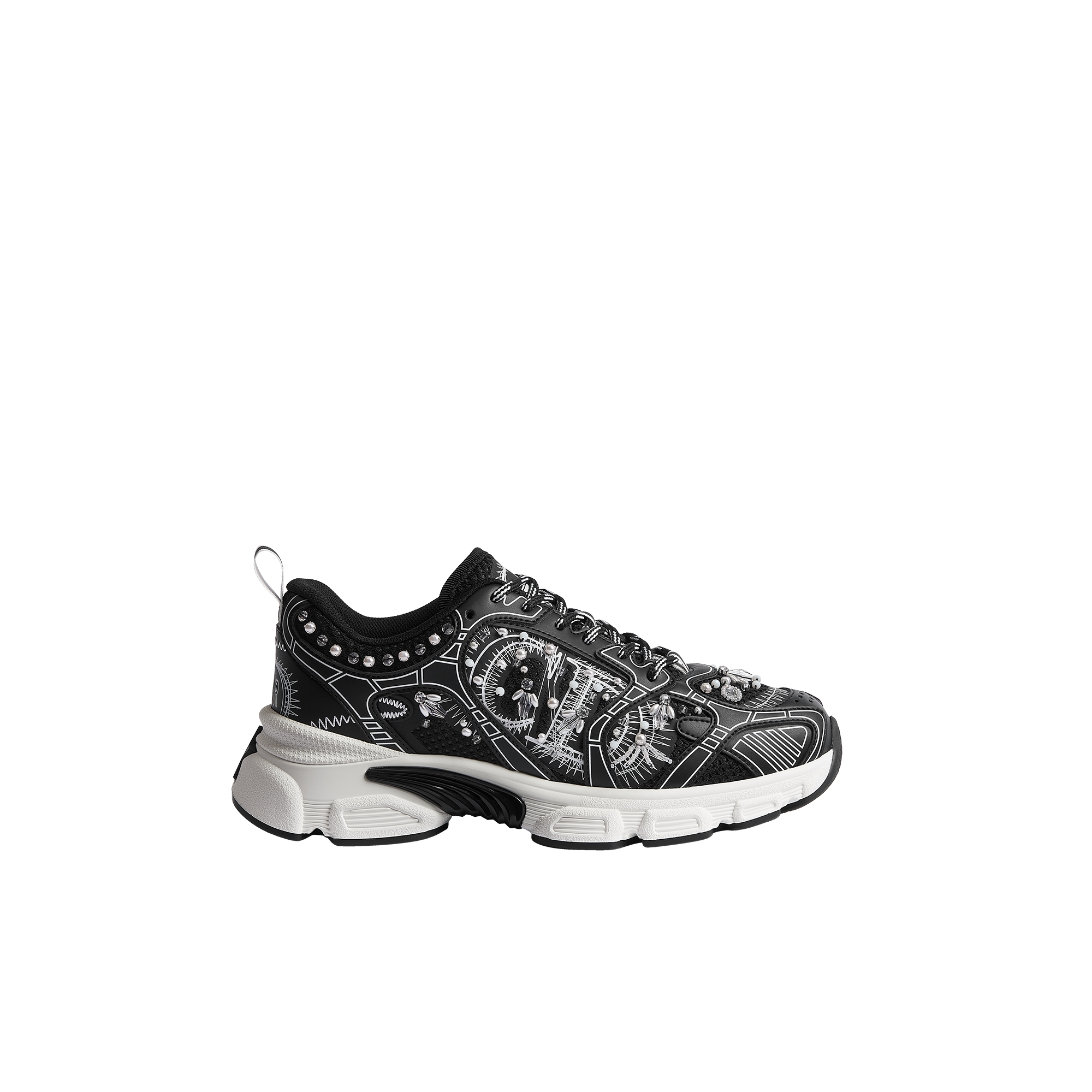 Dior Chrono Sneaker Black Mesh and Black Leather-Effect Panels