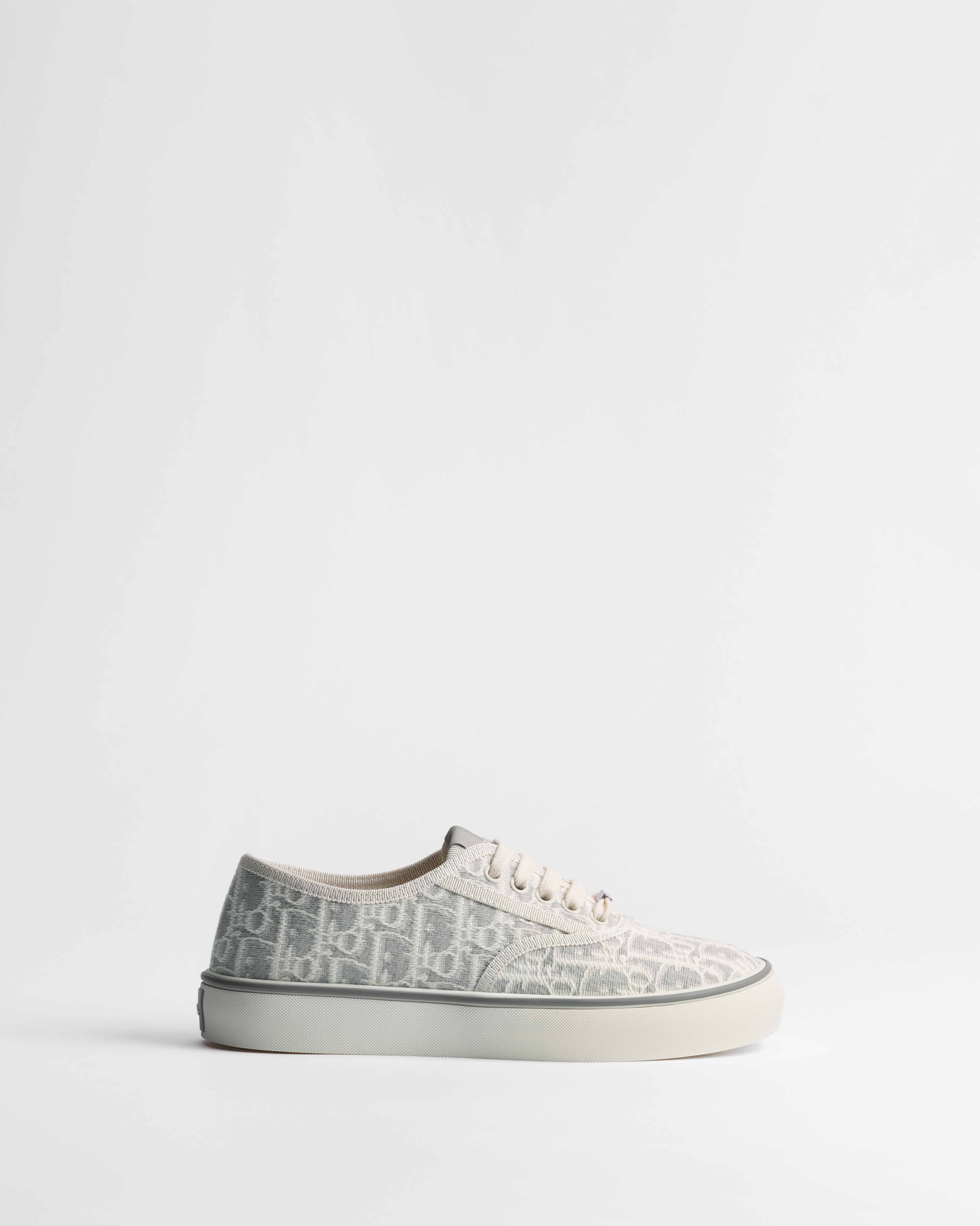 Dior Saltwind Sneaker White and Gray Dior Oblique Embroidered Cotton E02