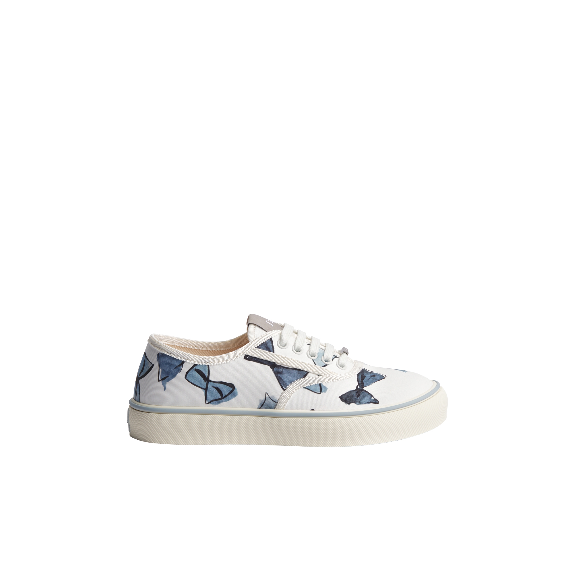 Dioriviera Dior Saltwind Sneaker White Technical Twill with Blue Dior Bows Motif E02