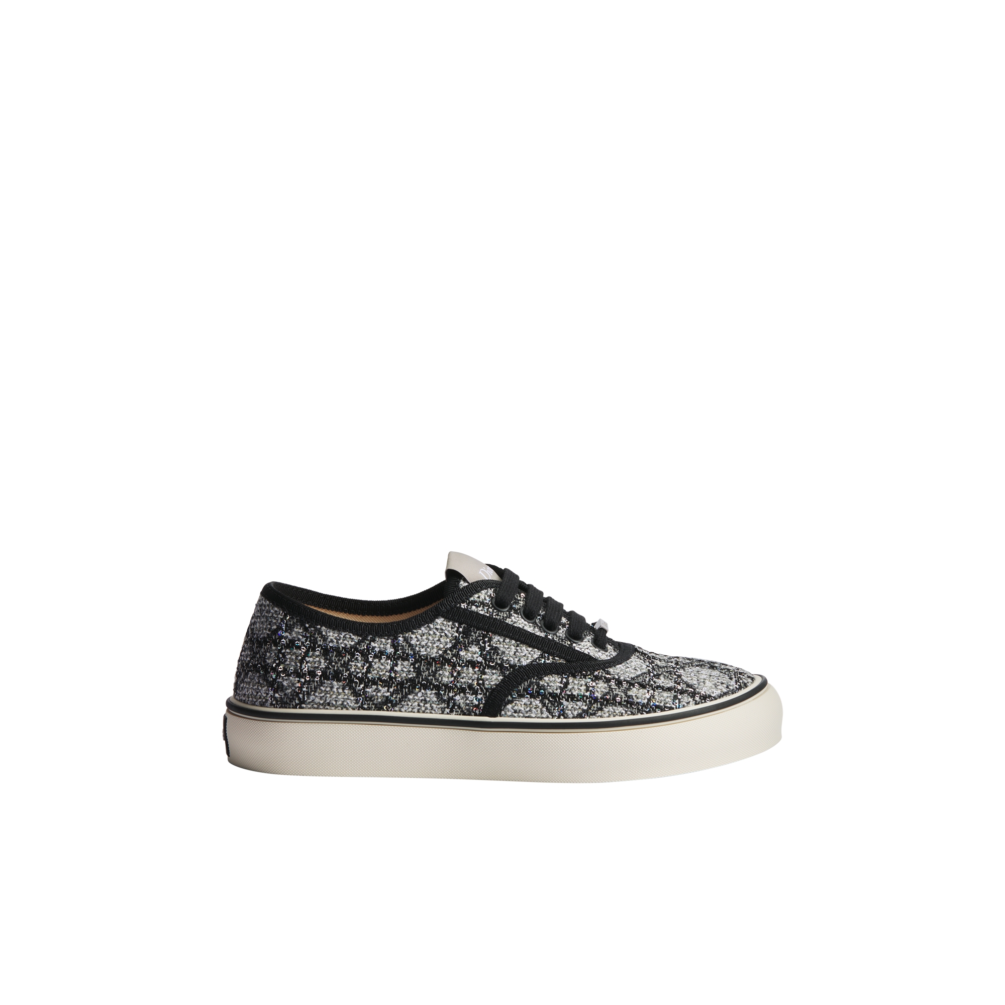 Dior Saltwind Sneaker Gray and Black Cannage Tweed Embroidered