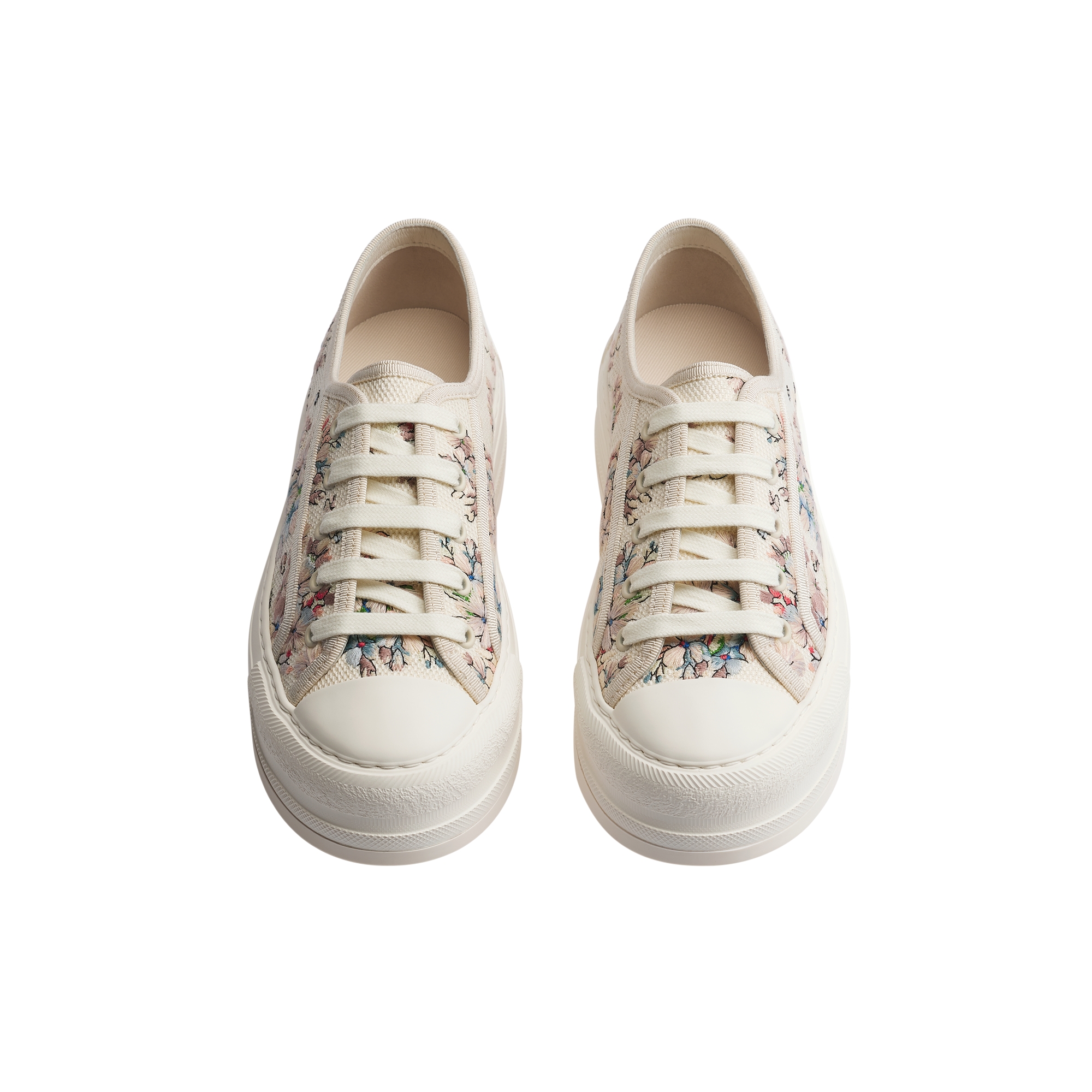 Walk'n'Dior Platform Sneaker Rose des Vents and White Dior Lilac Bouquet Embroidered Cotton E06
