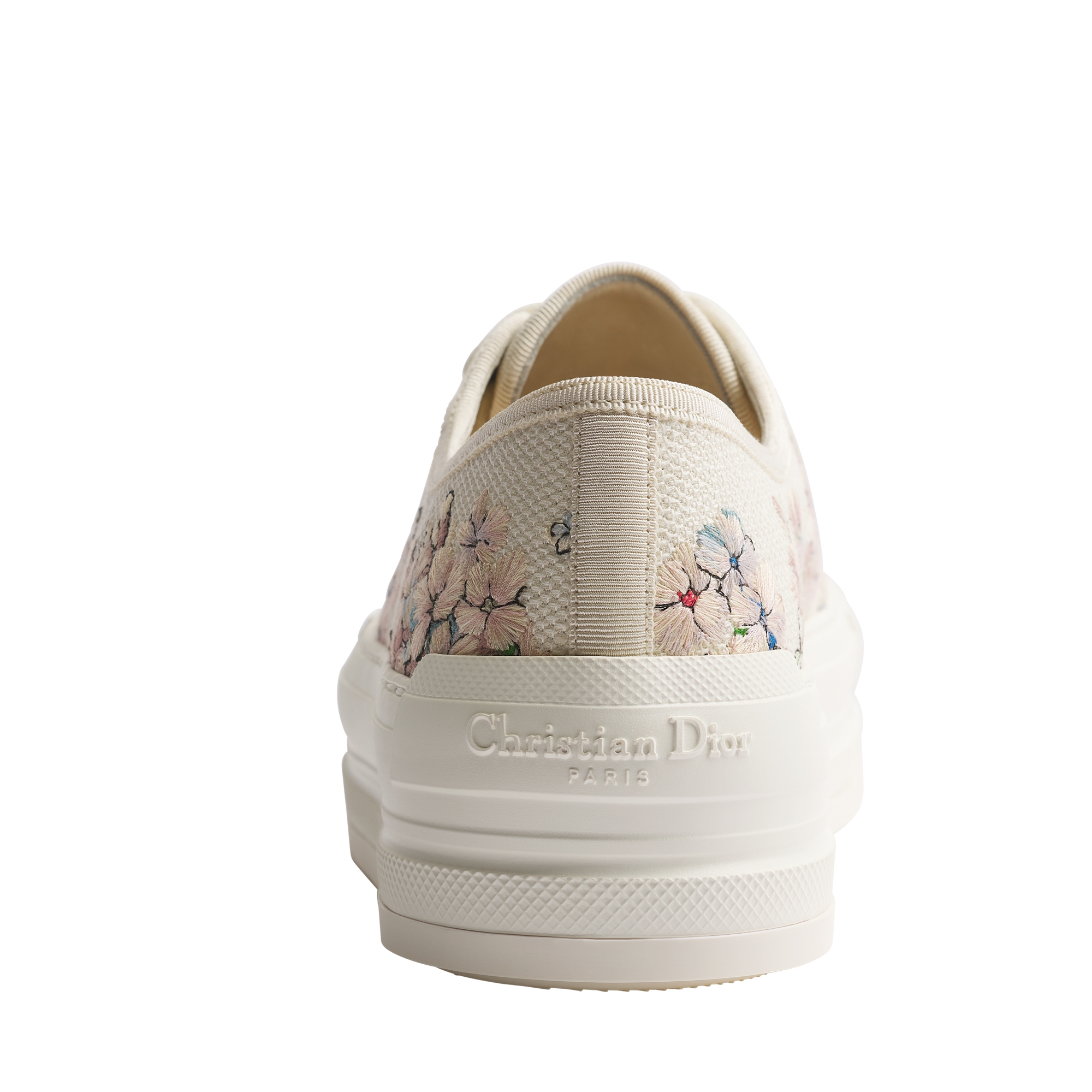 Walk'n'Dior Platform Sneaker Rose des Vents and White Dior Lilac Bouquet Embroidered Cotton E08