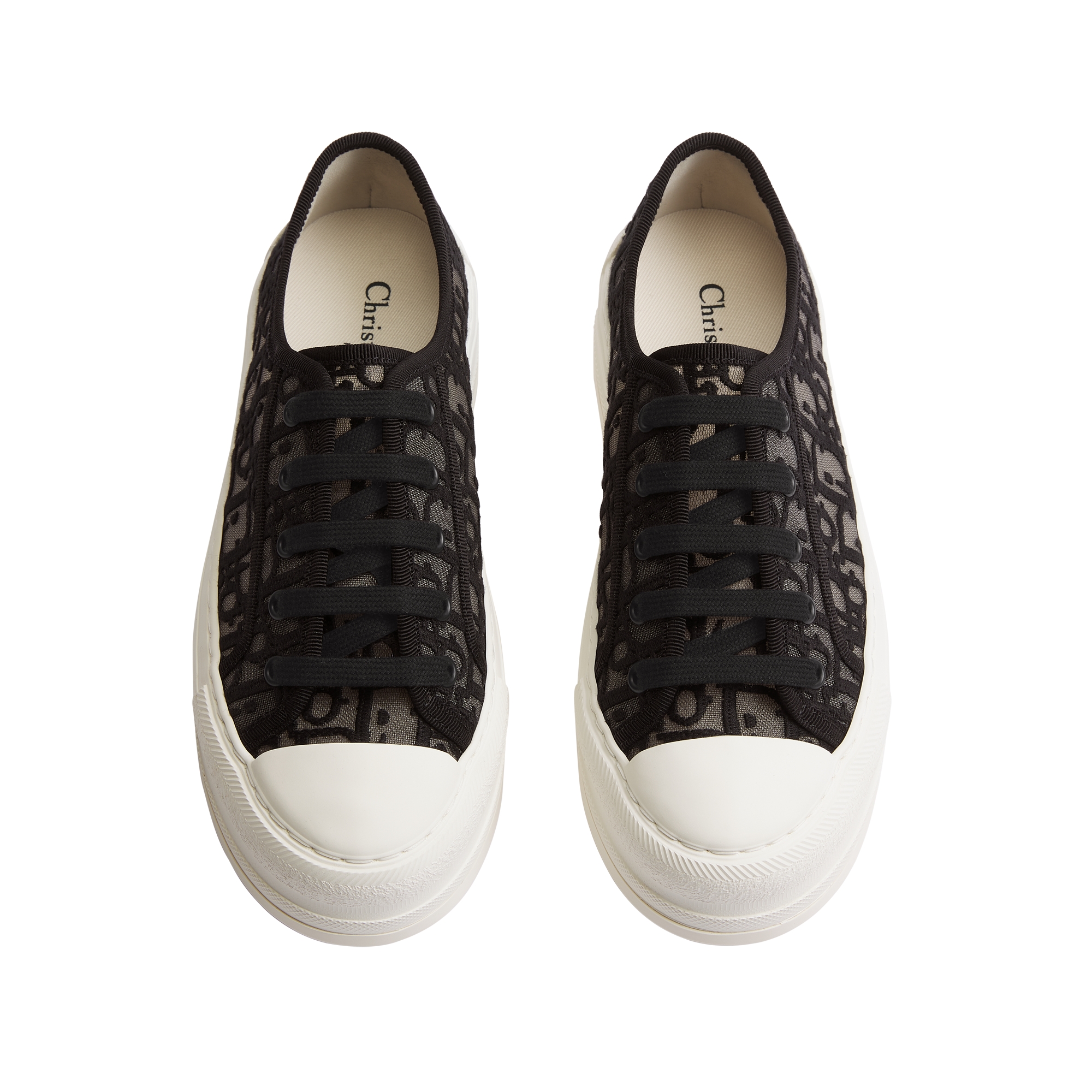 Walk'n'Dior Platform Sneaker Black Dior Oblique Embroidered Mesh E06