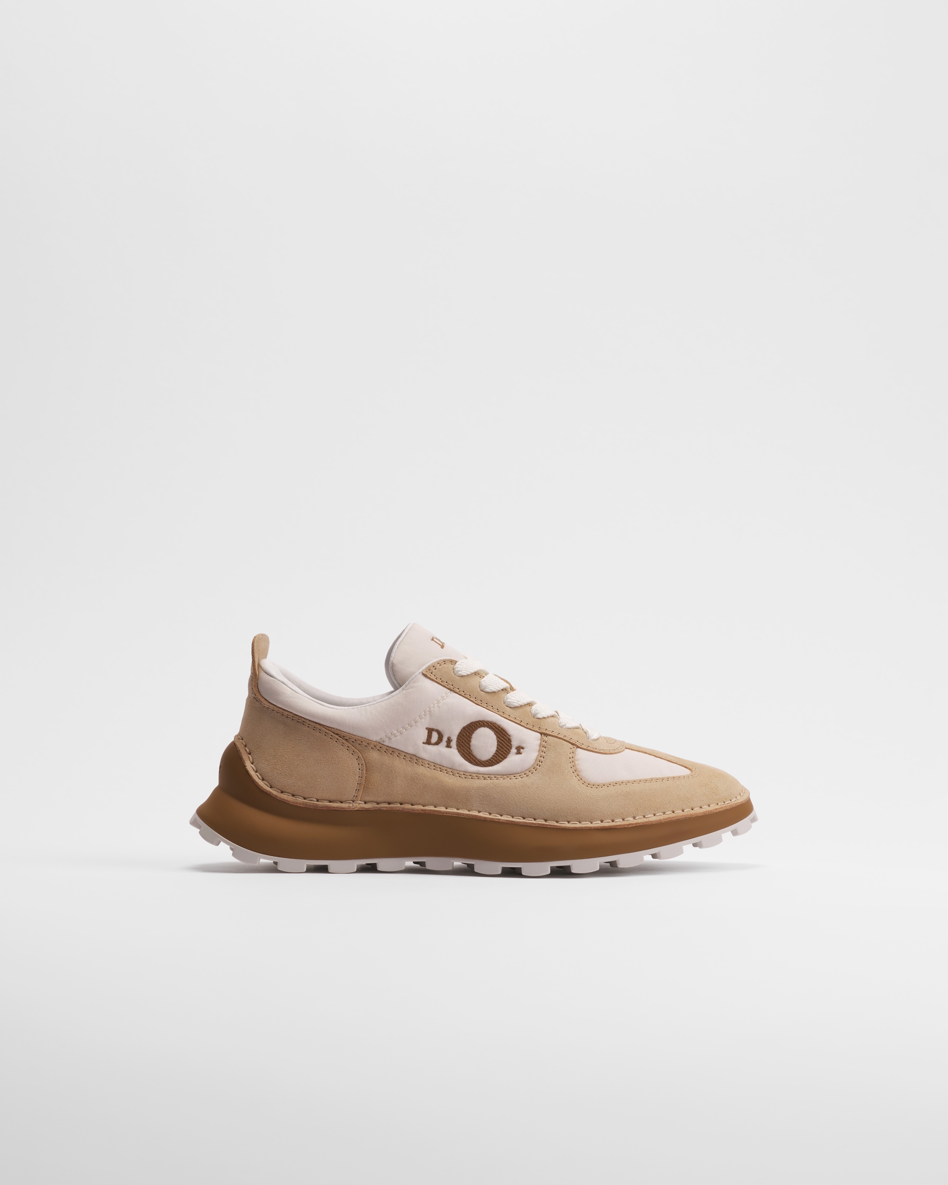 Dior Squash Sneaker Trench Suede Calfskin and White Technical Fabric E02