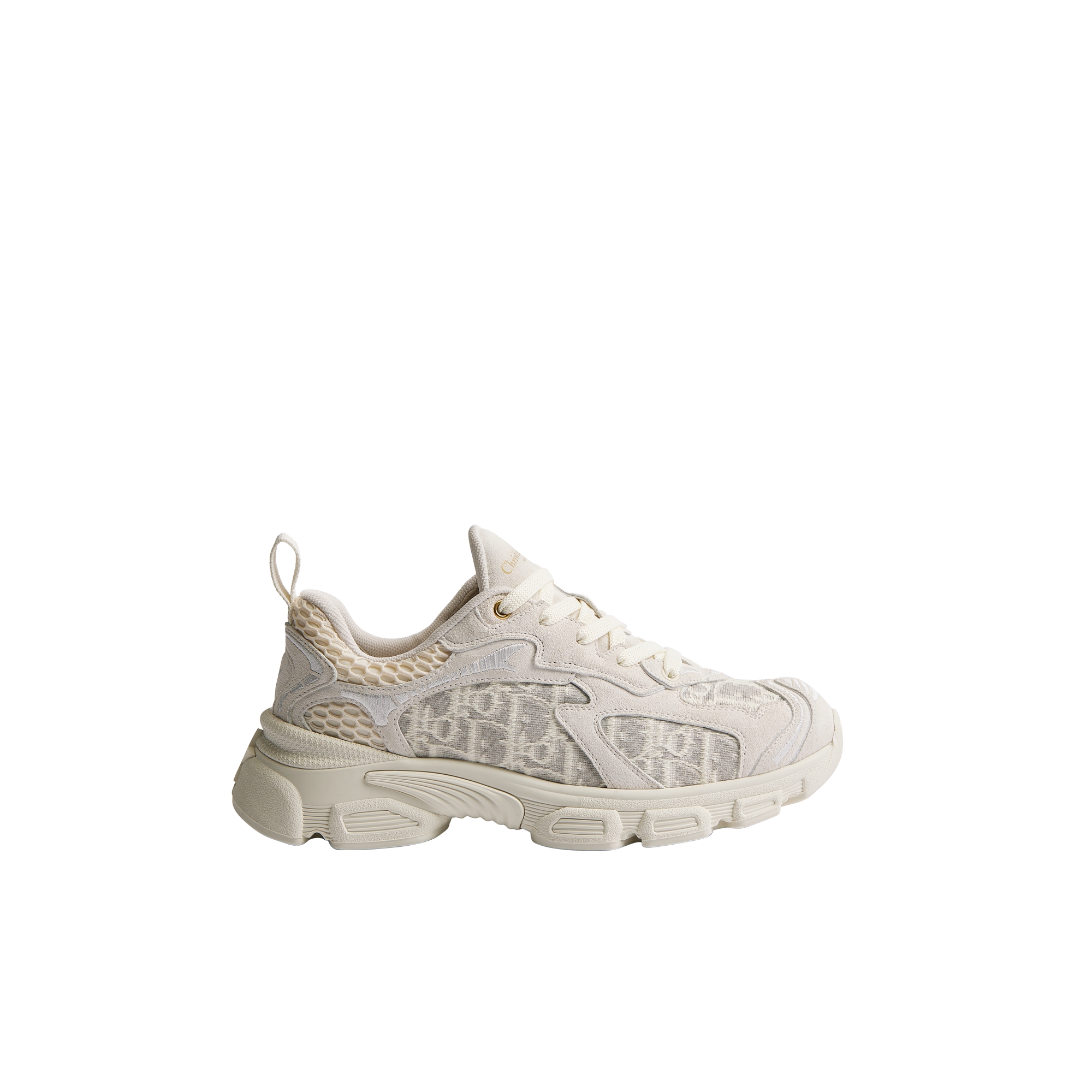Dior Vibe Sneaker Gray Cotton Embroidered with White Dior Oblique and Gray Suede Calfskin E02