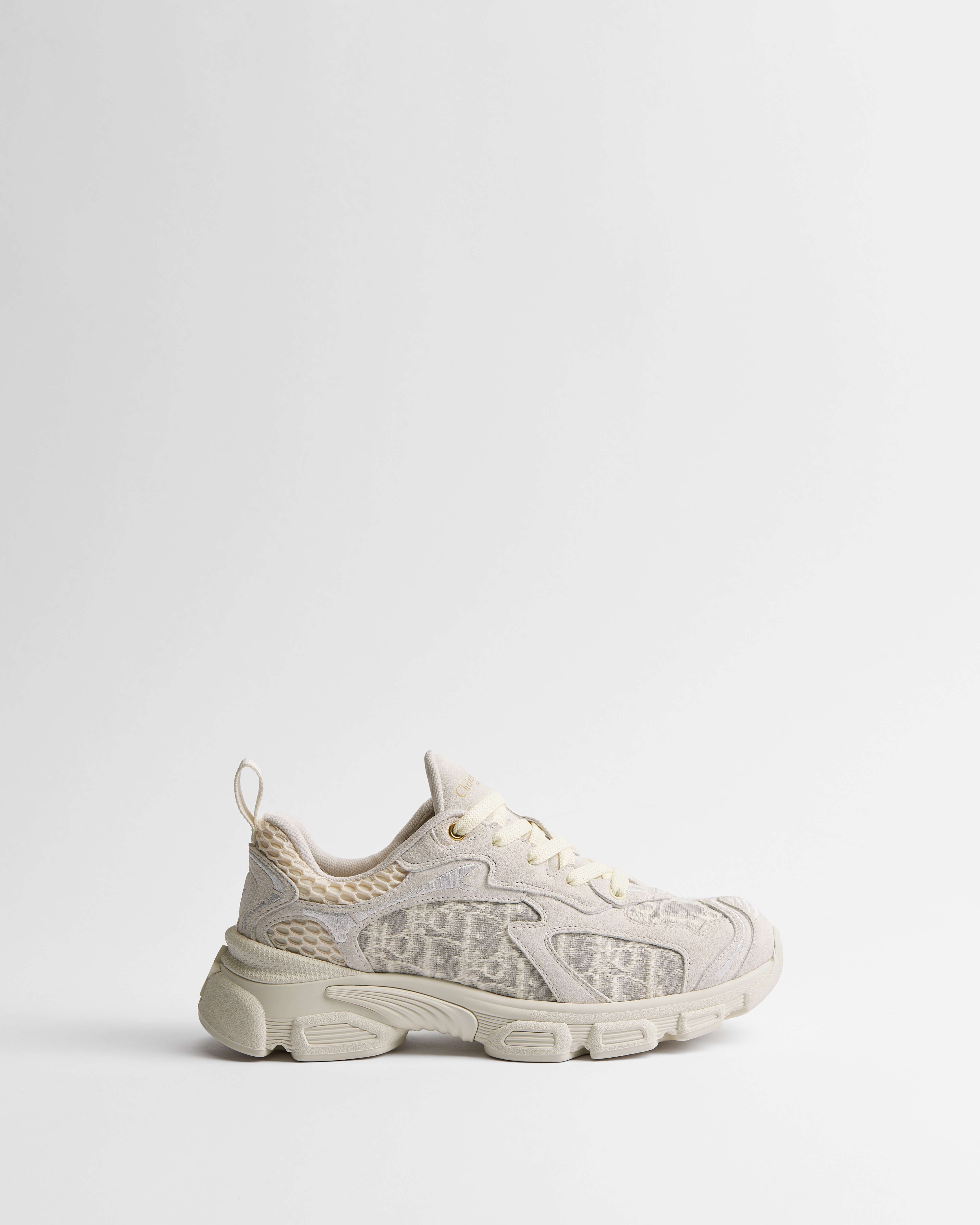 Dior Vibe Sneaker Baumwolle in Grau mit Dior Oblique Stickerei in Weiß und Kalbsveloursleder in Grau E02
