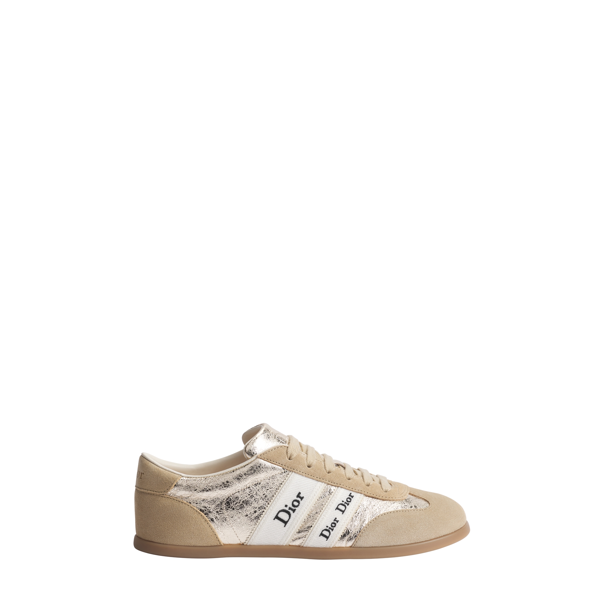  Pelle di vitello scamosciata beige e pelle di agnello laminata increspata color oro