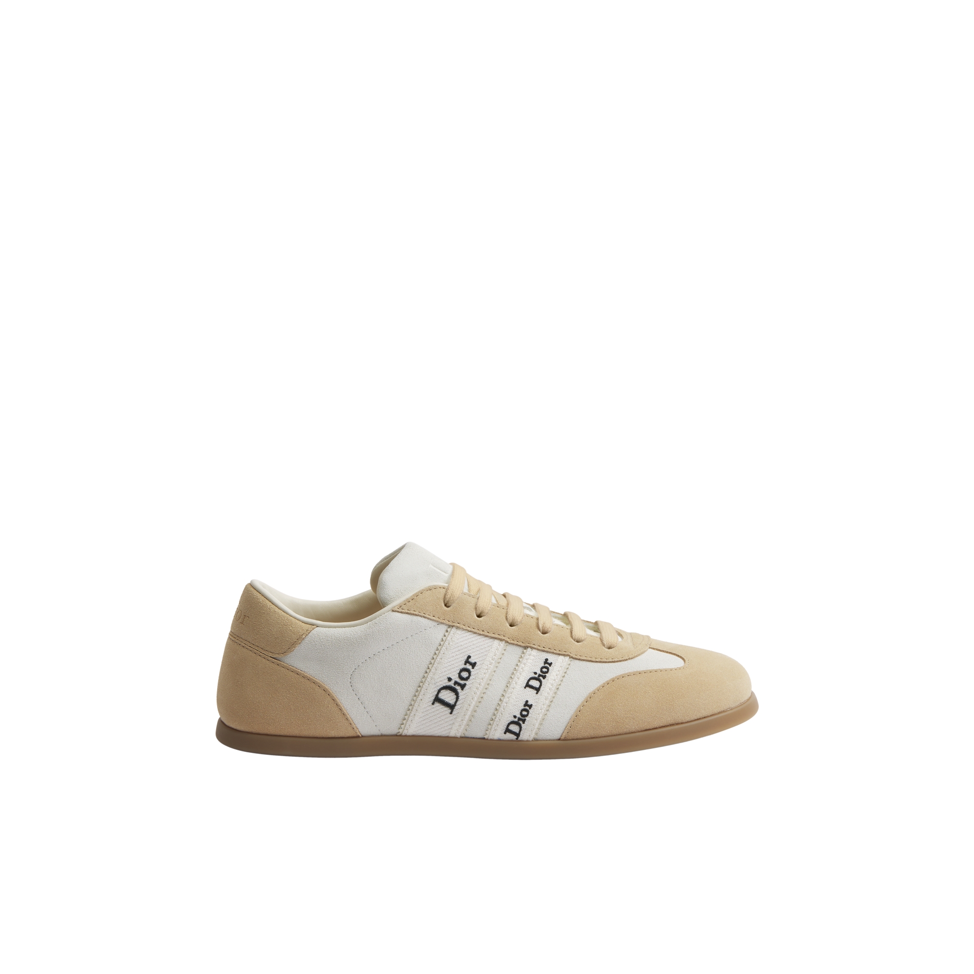 Dior Ribbon Sneaker White and Beige Suede Calfskin E02