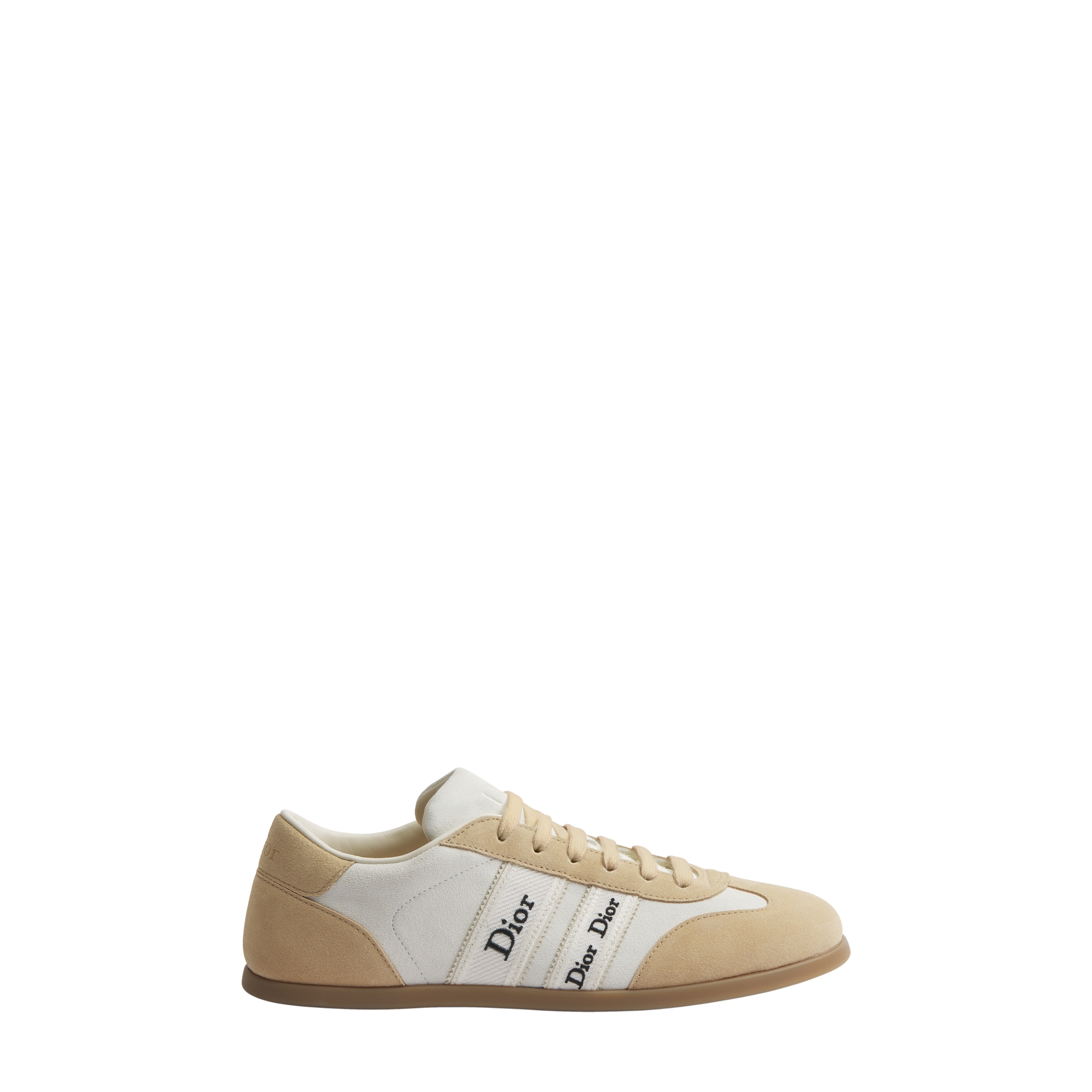 Dior Ribbon Sneaker White and Beige Suede Calfskin E02