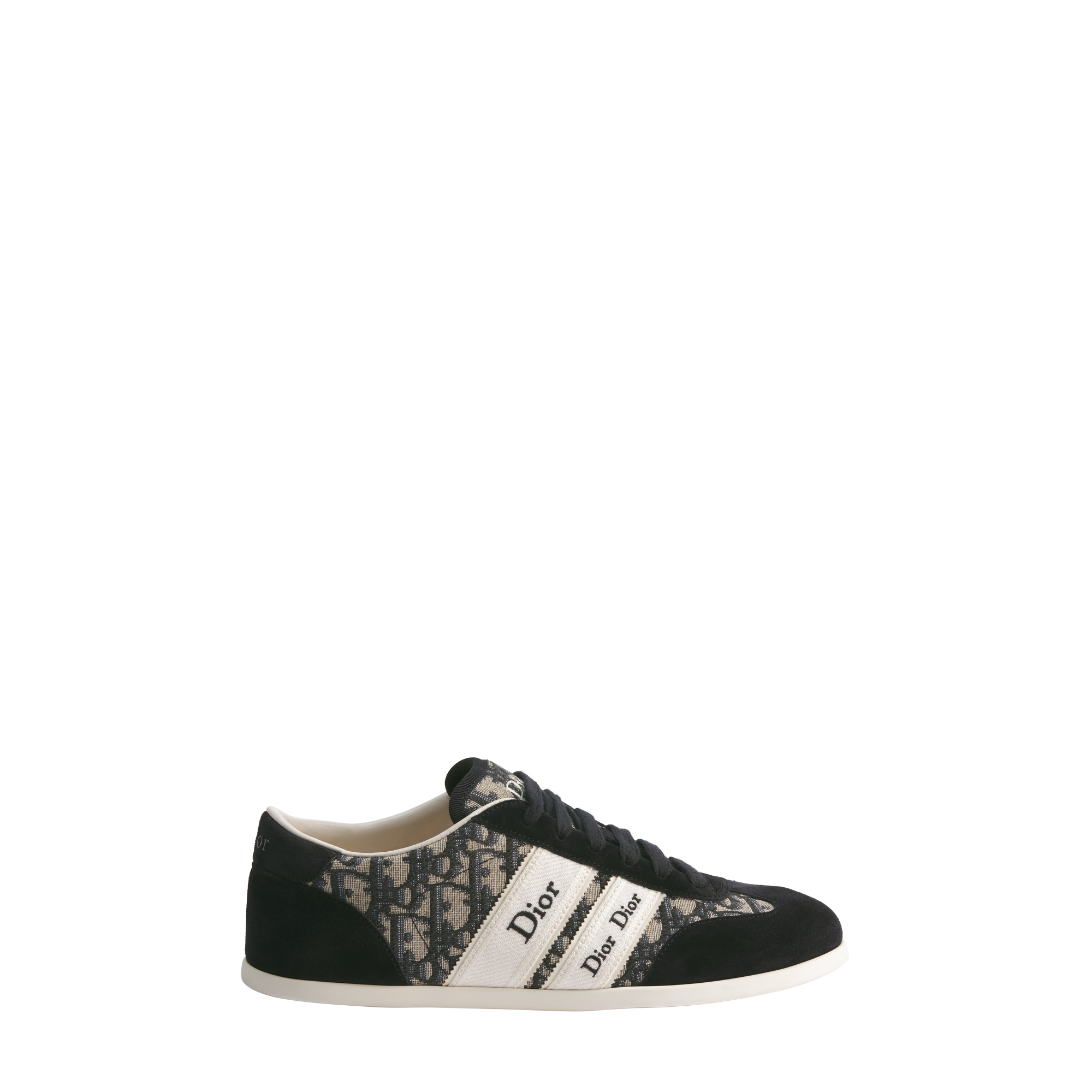 Dior Ribbon Sneaker Navy Blue Dior Oblique Jacquard and Black Suede Calfskin E02