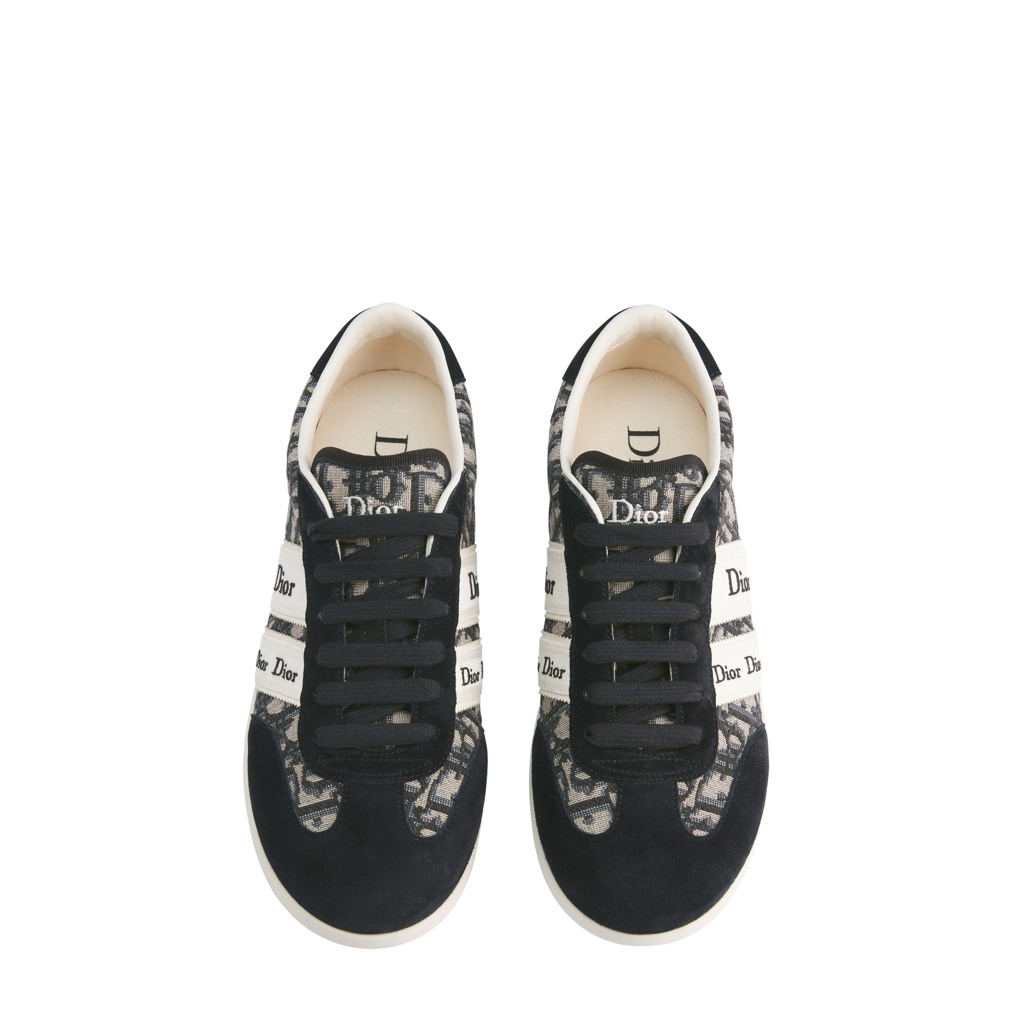 Dior Ribbon Sneaker Navy Blue Dior Oblique Jacquard and Black Suede Calfskin E06