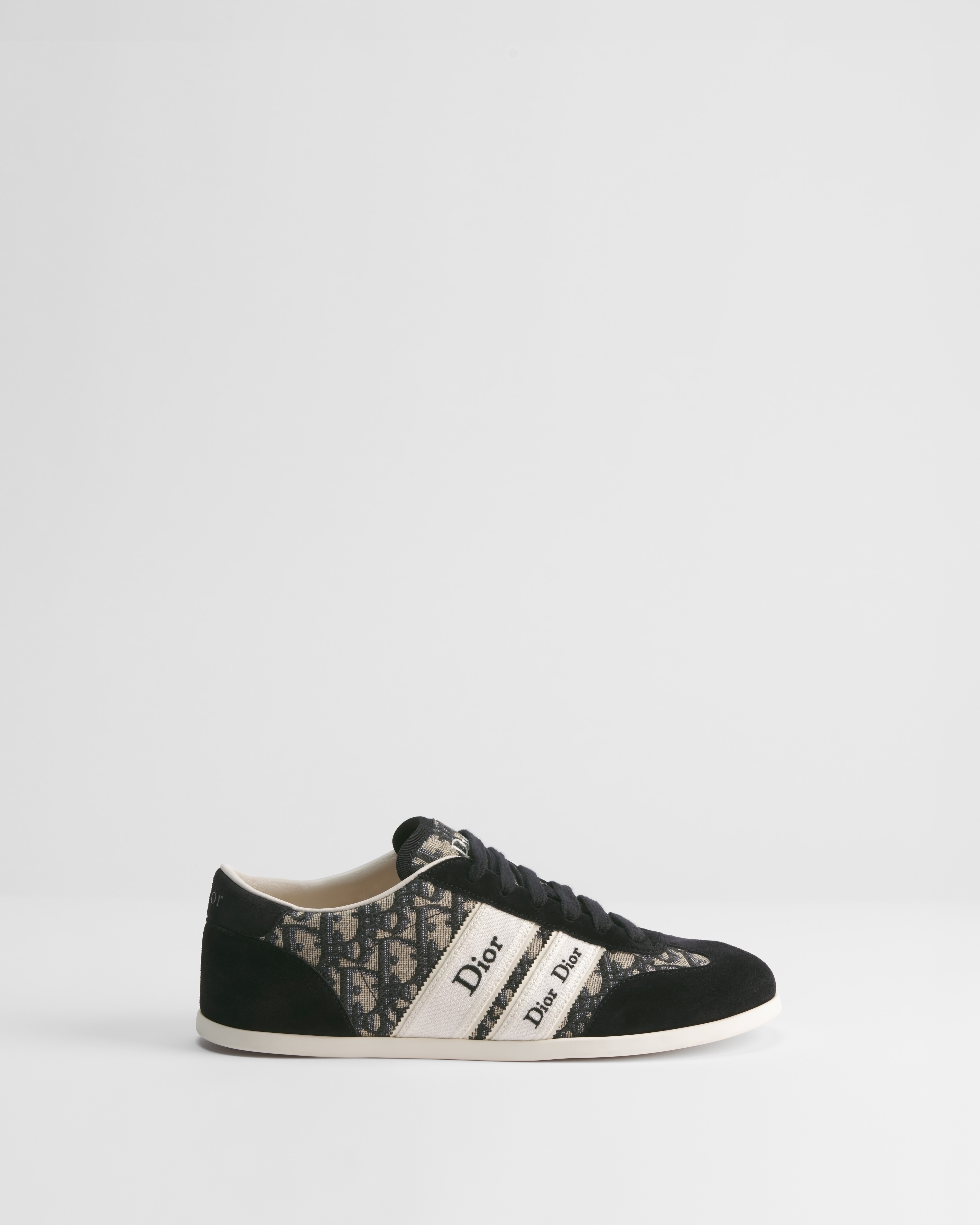 Dior Ribbon Sneaker Navy Blue Dior Oblique Jacquard and Black Suede Calfskin E02
