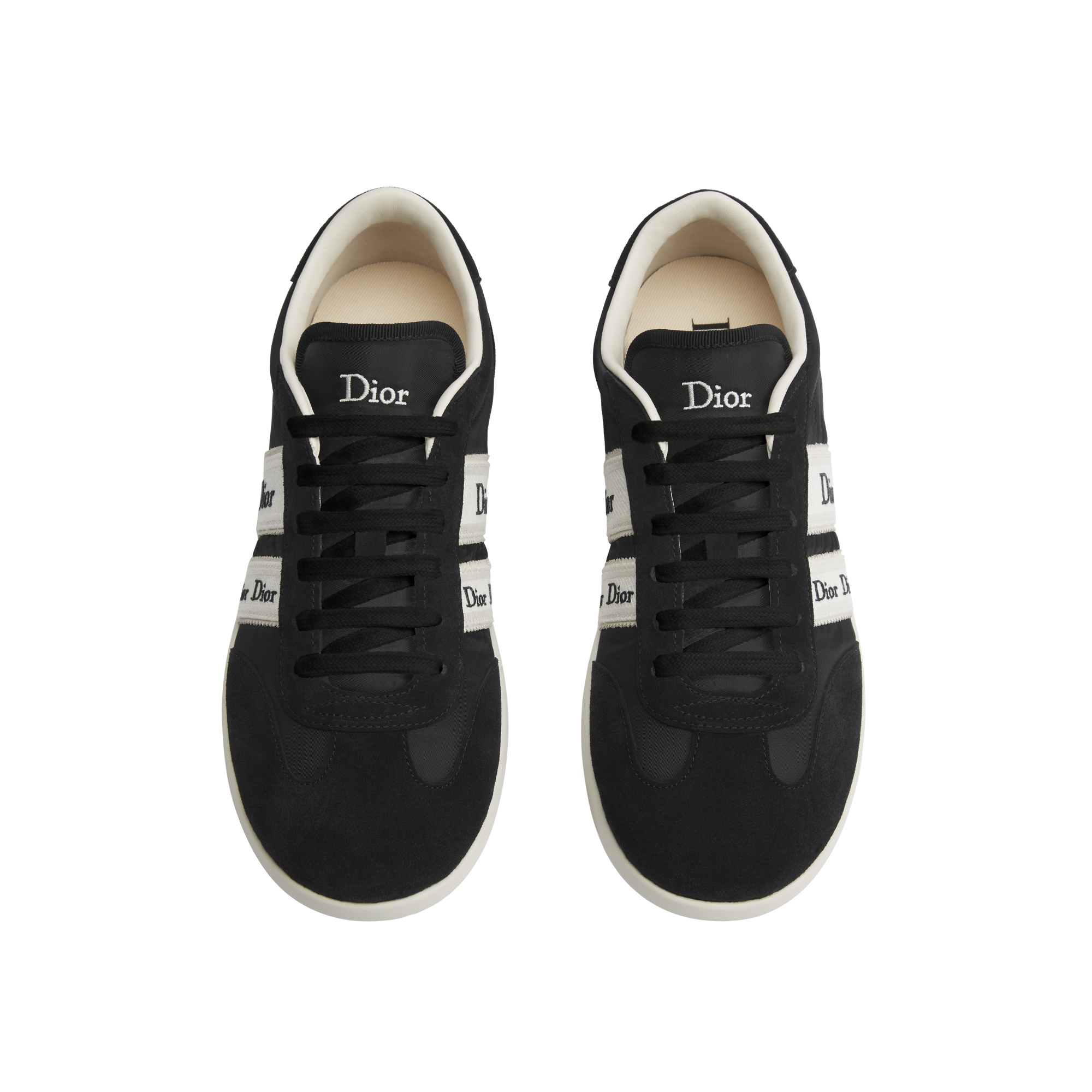 Dior Ribbon Sneaker Black Suede Calfskin and Technical Fabric E06