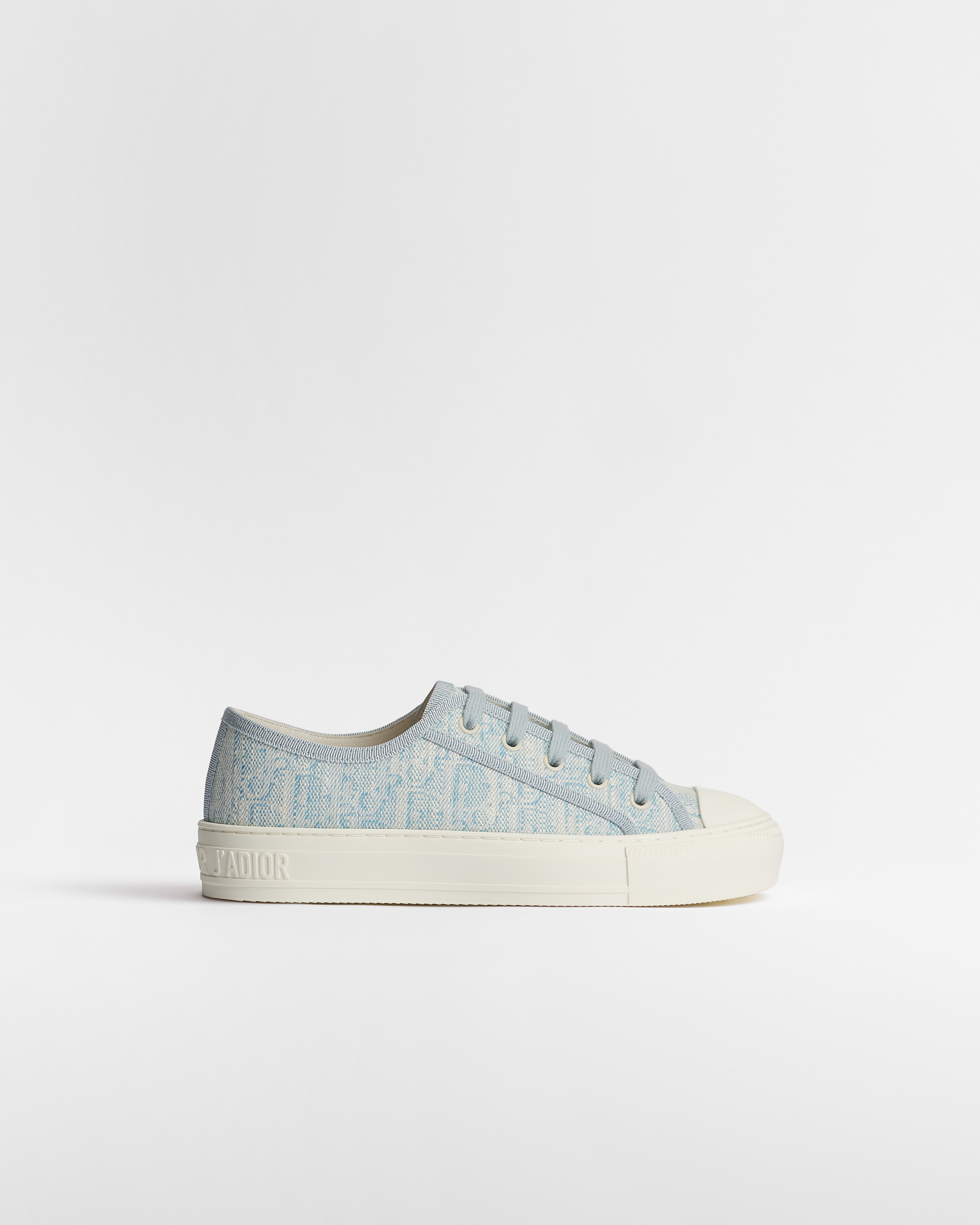 Walk'n'Dior-sneaker Wit en luchtblauw Dior Oblique gewassen linnen E02