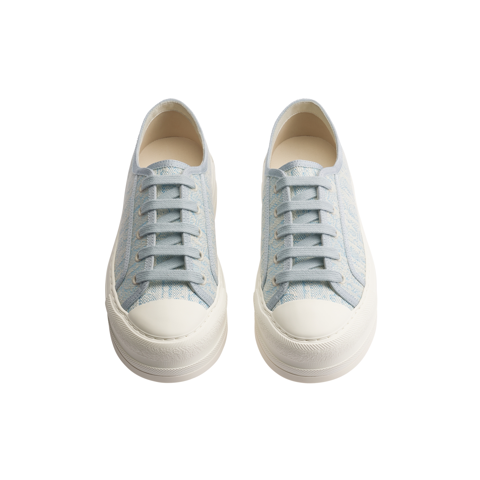 Walk'n'Dior Platform Sneaker White and Sky Blue Dior Oblique Washed Linen E06